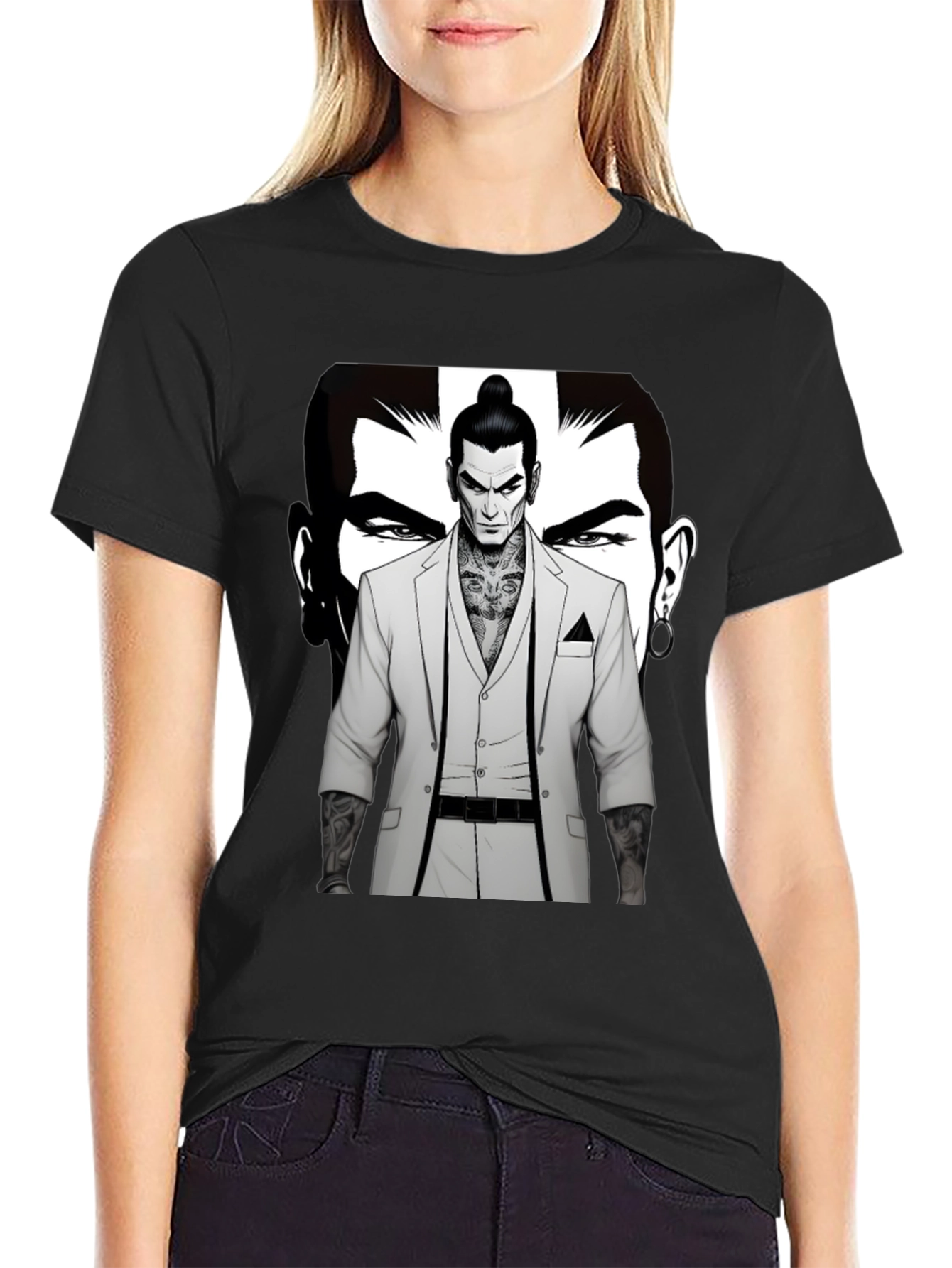 Stylish Graphic Tee - Man in Suit