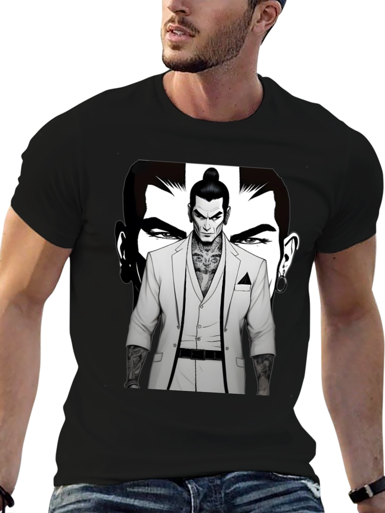 Stylish Graphic Tee - Man in Suit