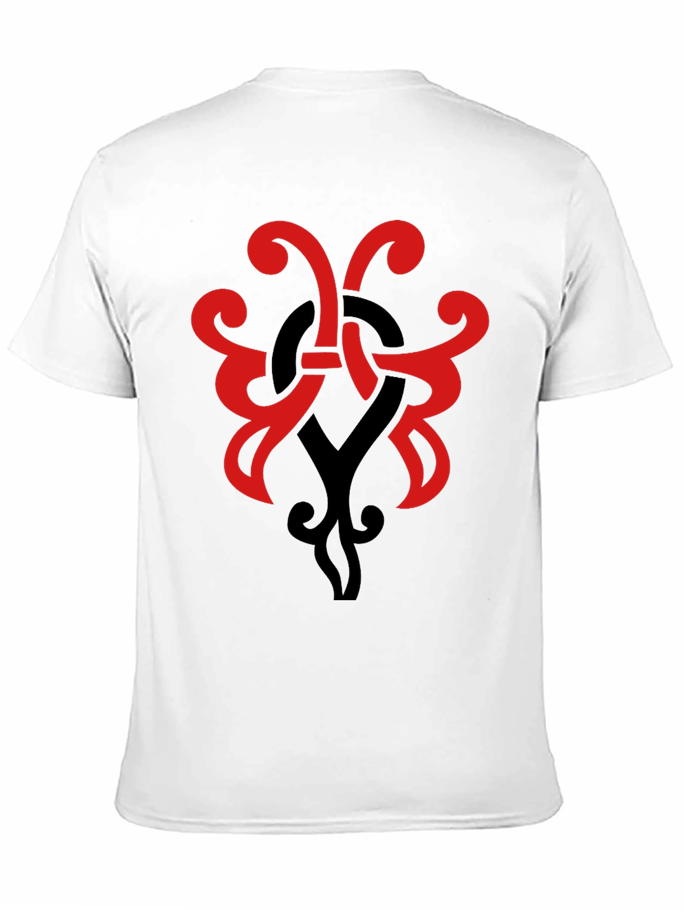 Stylish Black T-Shirt with Red & Black Tribal Design