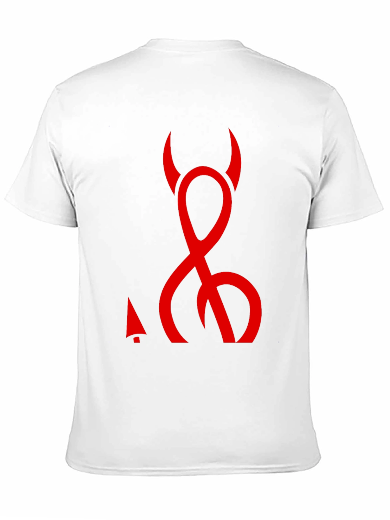 Devil Symbol Graphic Tee - Black Cotton T-Shirt