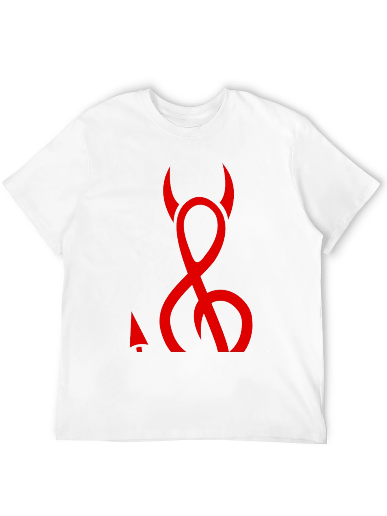 Devil Symbol Graphic Tee - Black Cotton T-Shirt