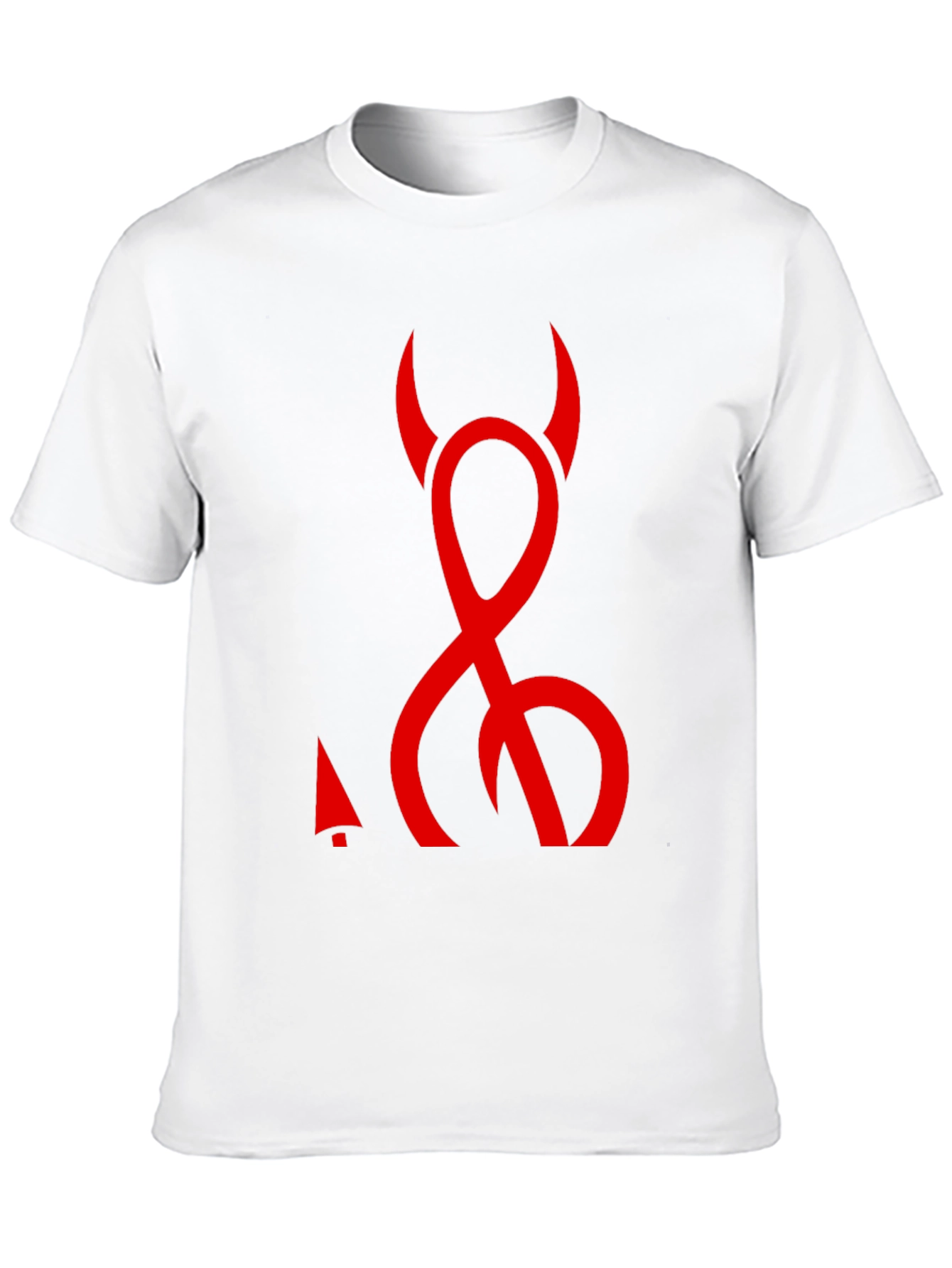 Devil Symbol Graphic Tee - Black Cotton T-Shirt