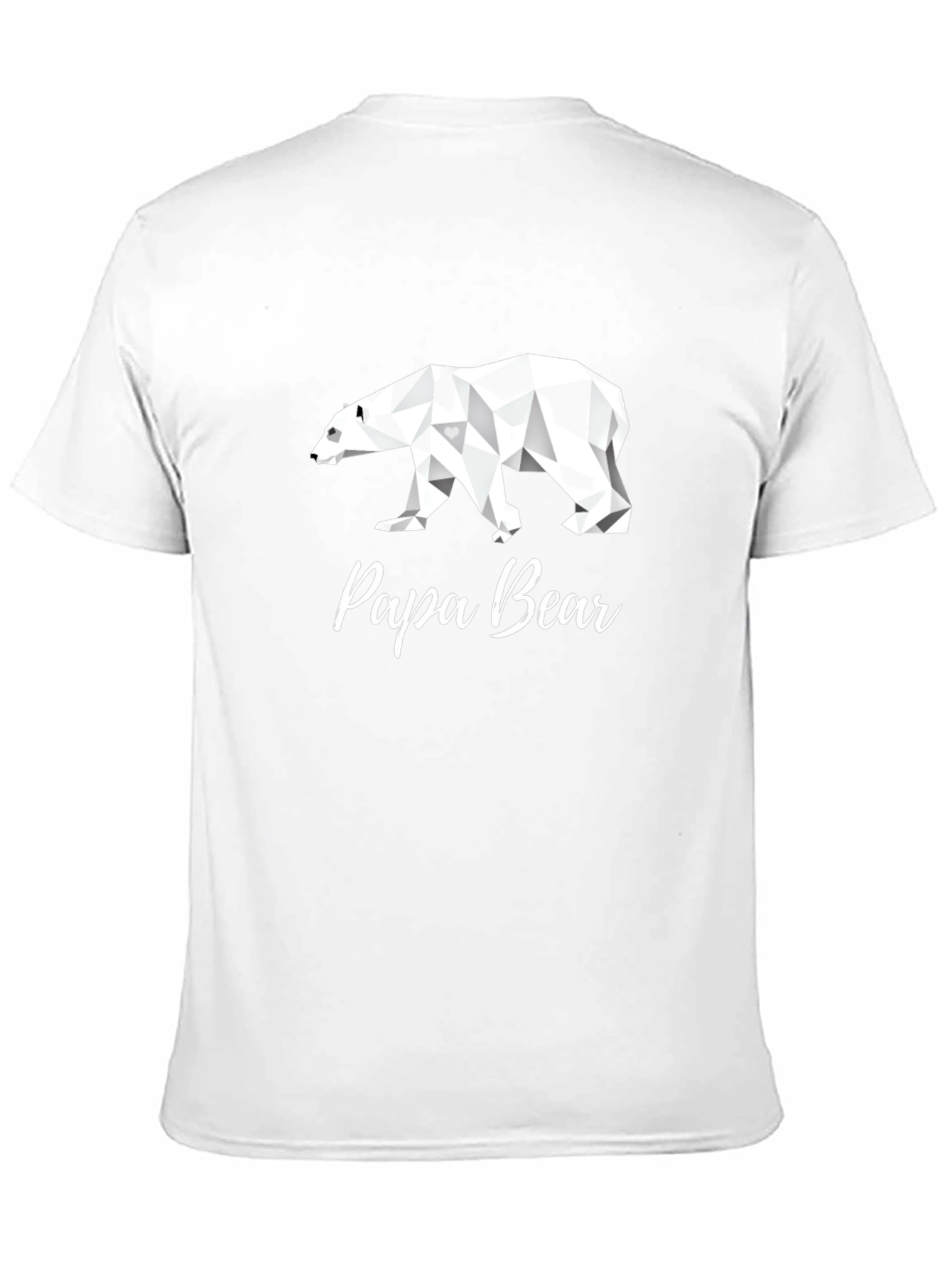 Papa Bear Geometric Graphic T-Shirt - Black