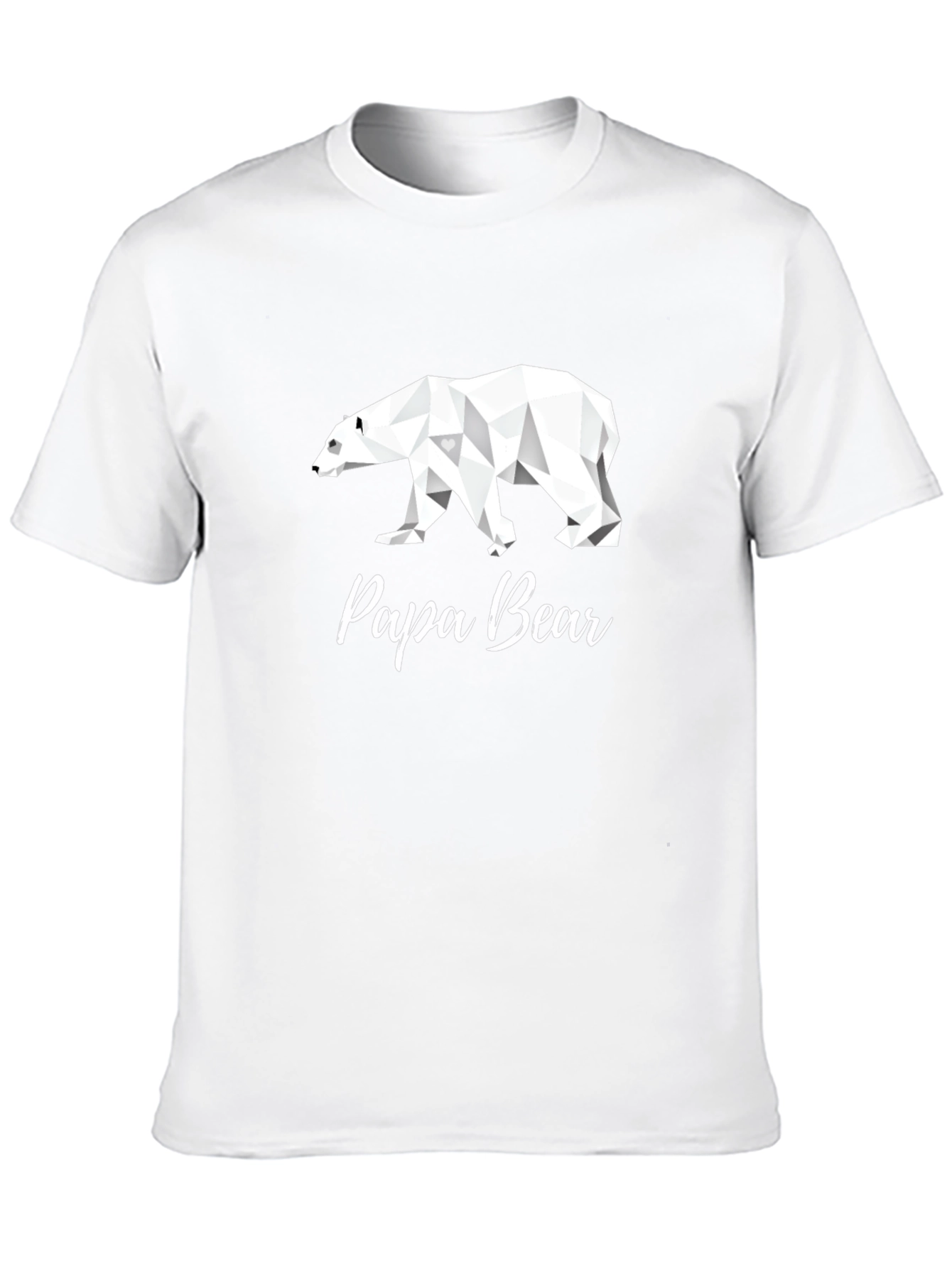 Papa Bear Geometric Graphic T-Shirt - Black
