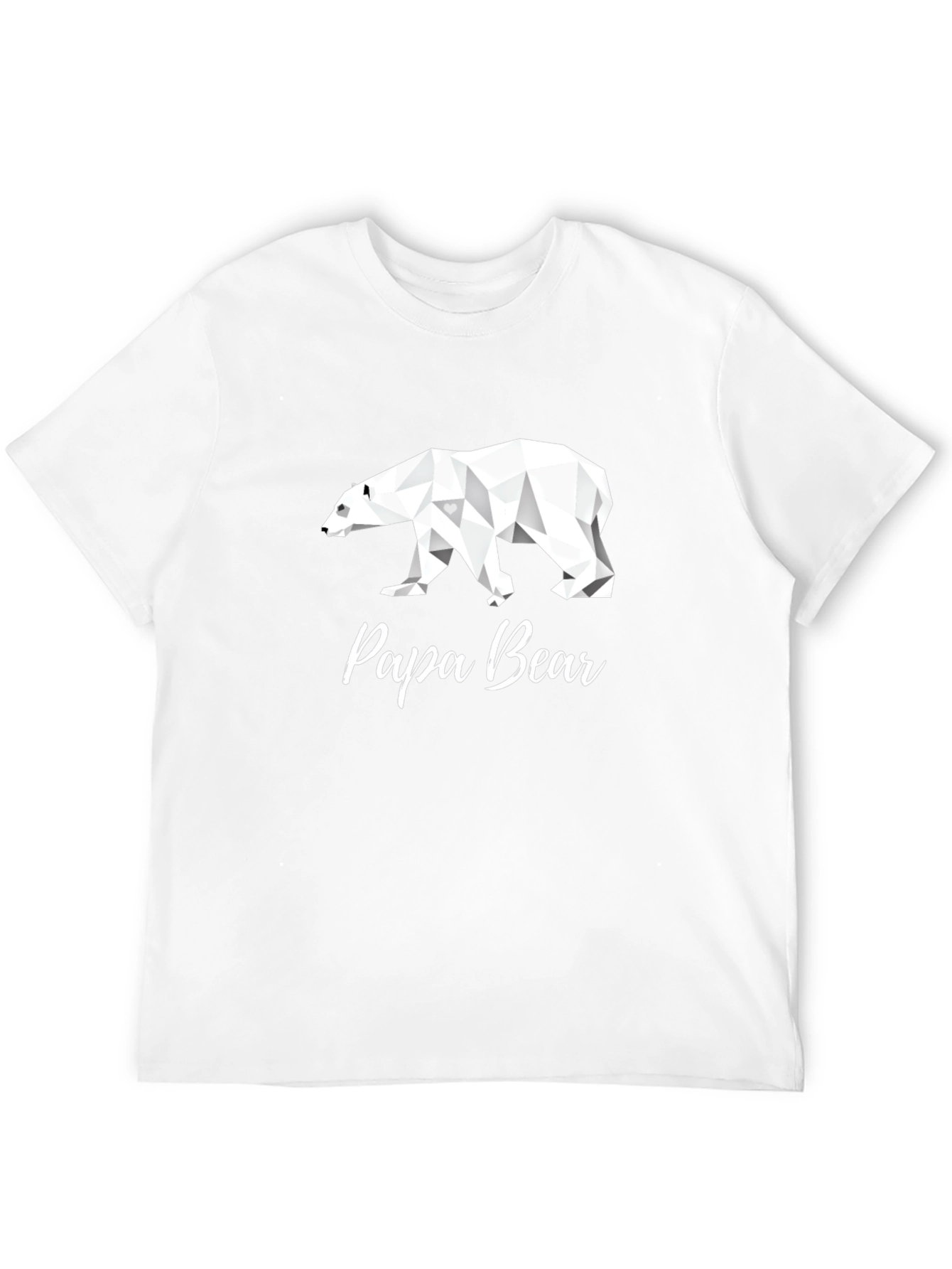 Papa Bear Geometric Graphic T-Shirt - Black