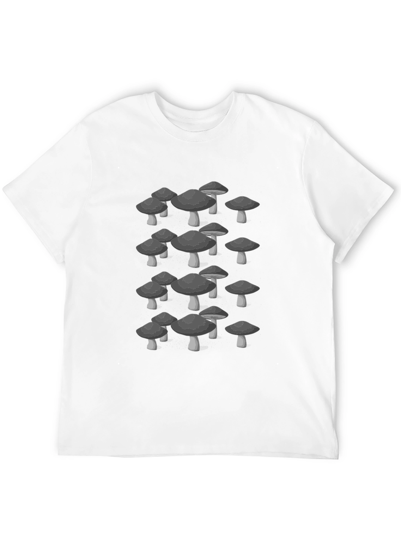 Mushroom Graphic Tee - Trendy Black Cotton T-Shirt