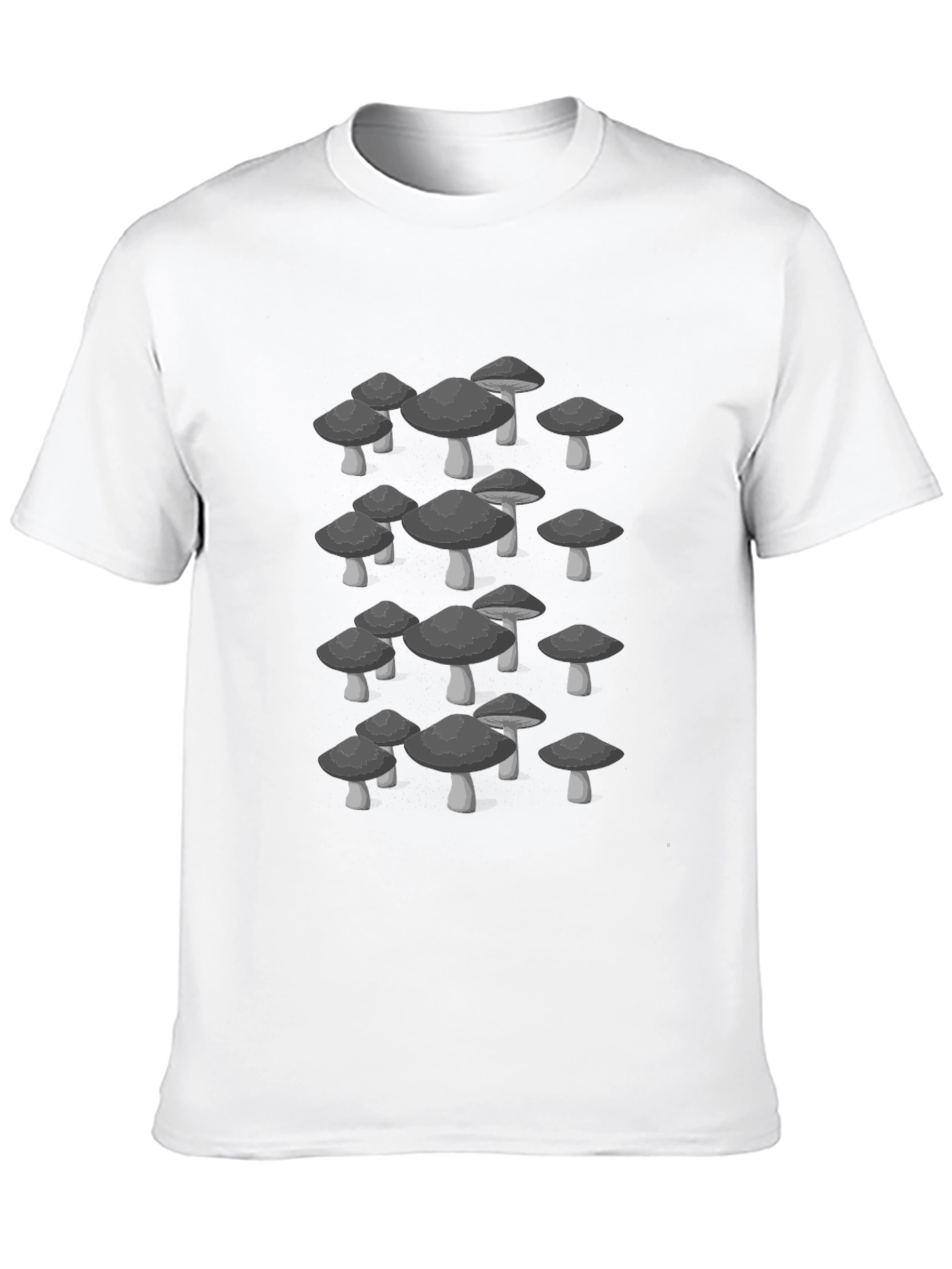 Mushroom Graphic Tee - Trendy Black Cotton T-Shirt