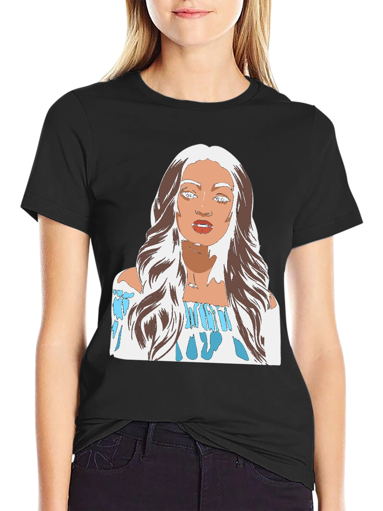 Woman Portrait Graphic Tee - Stylish Casual Wear