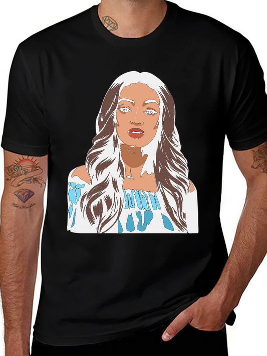 Woman Portrait Graphic Tee - Stylish Casual Wear