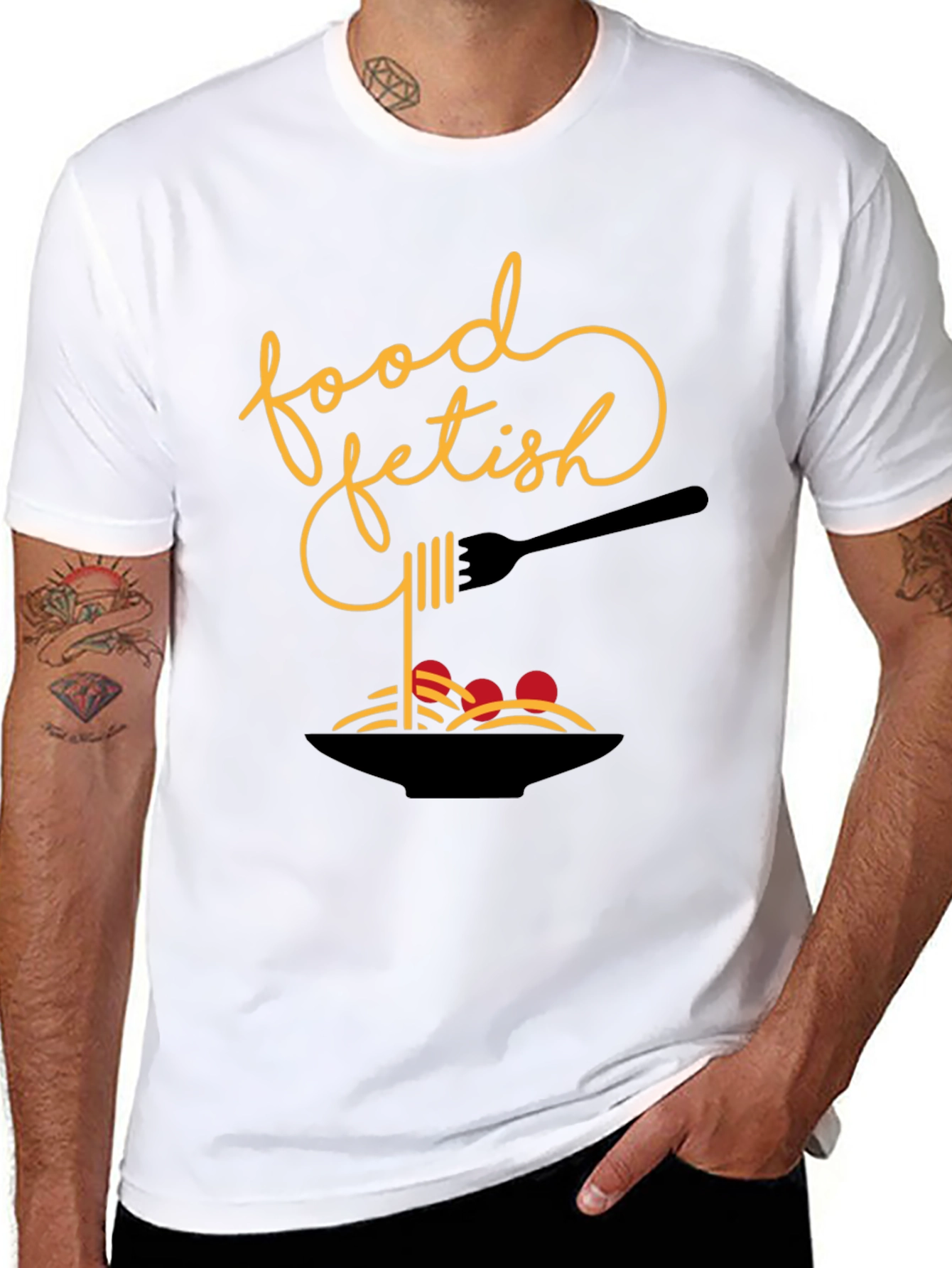 Food Fetish Graphic Tee - Black Casual Shirt