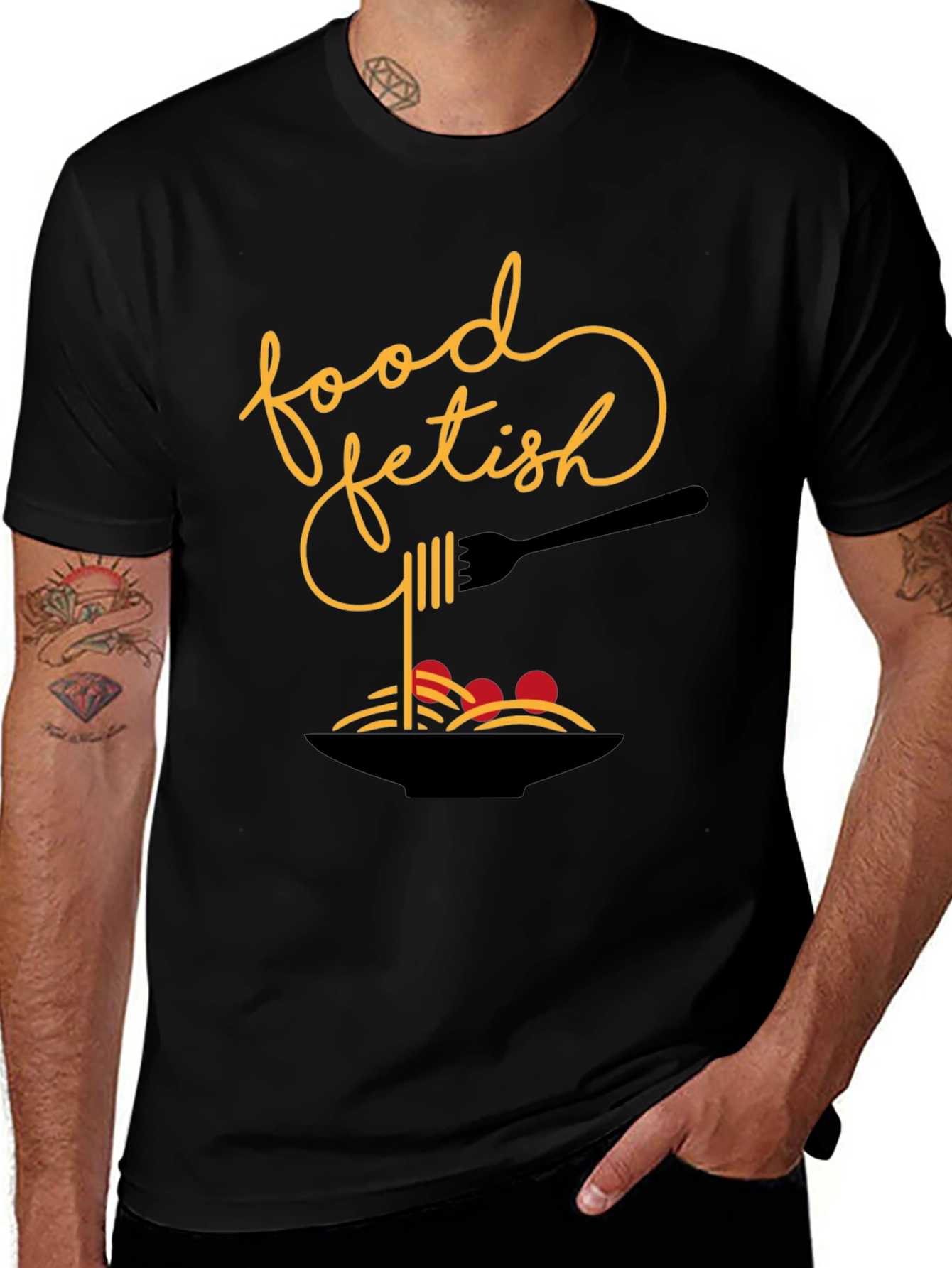 Food Fetish Graphic Tee - Black Casual Shirt