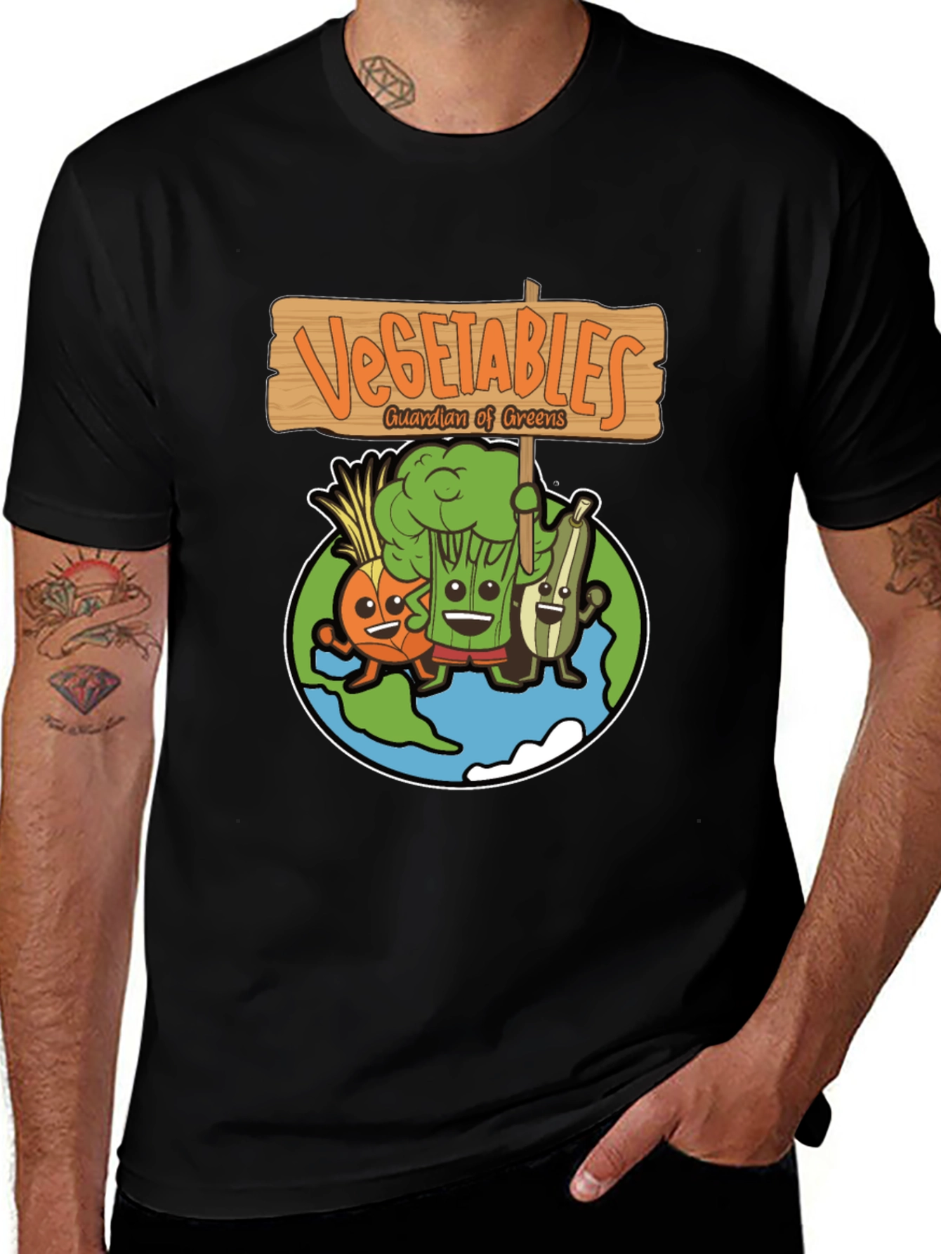 Vegetables Guardian of Greens Graphic T-Shirt