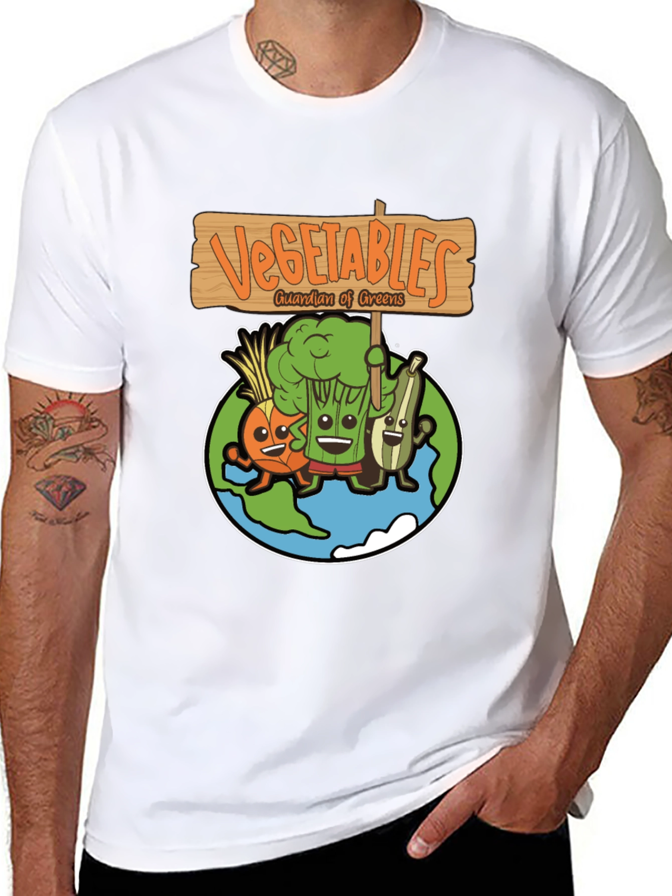 Vegetables Guardian of Greens Graphic T-Shirt
