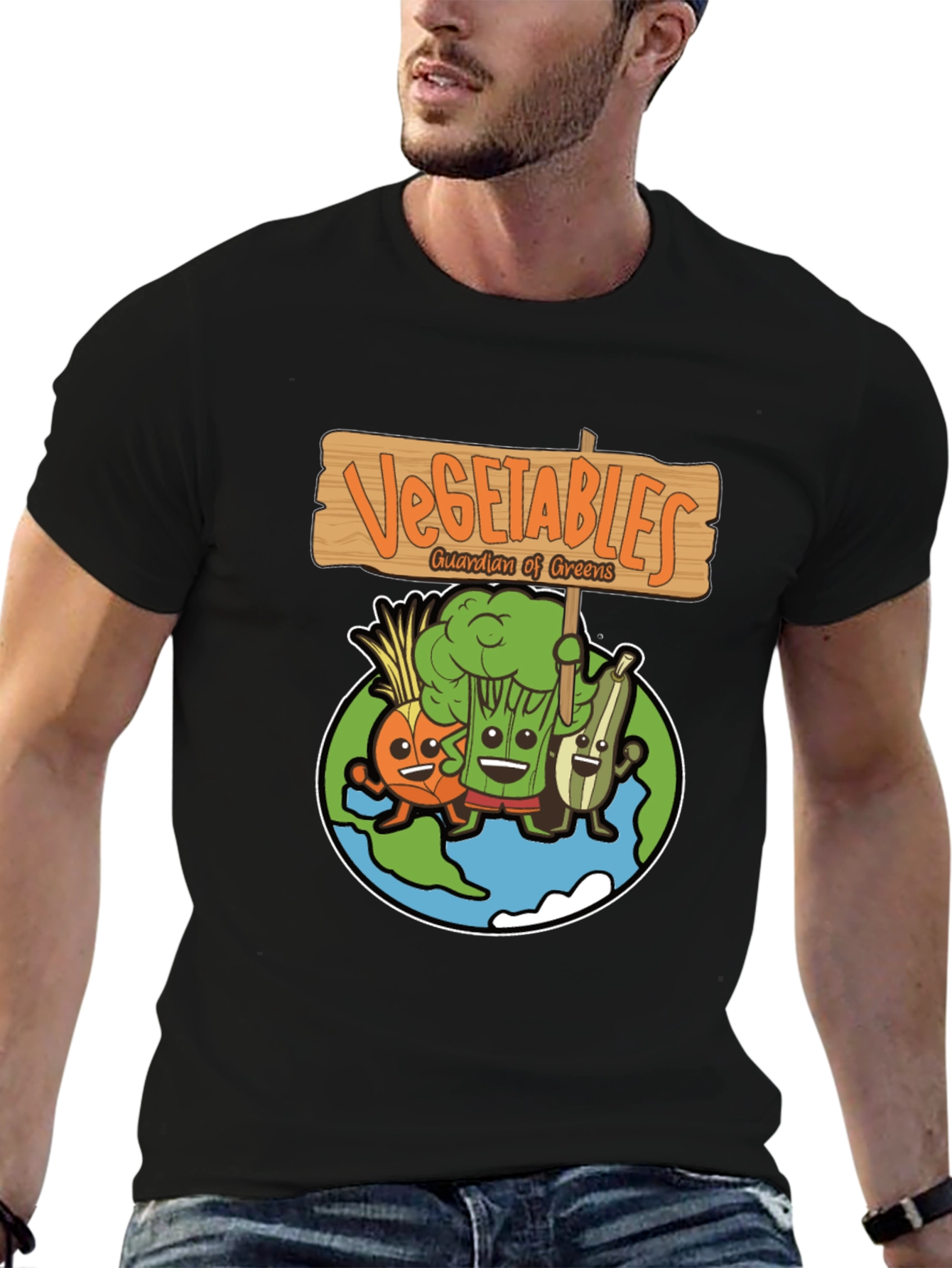 Vegetables Guardian of Greens Graphic T-Shirt