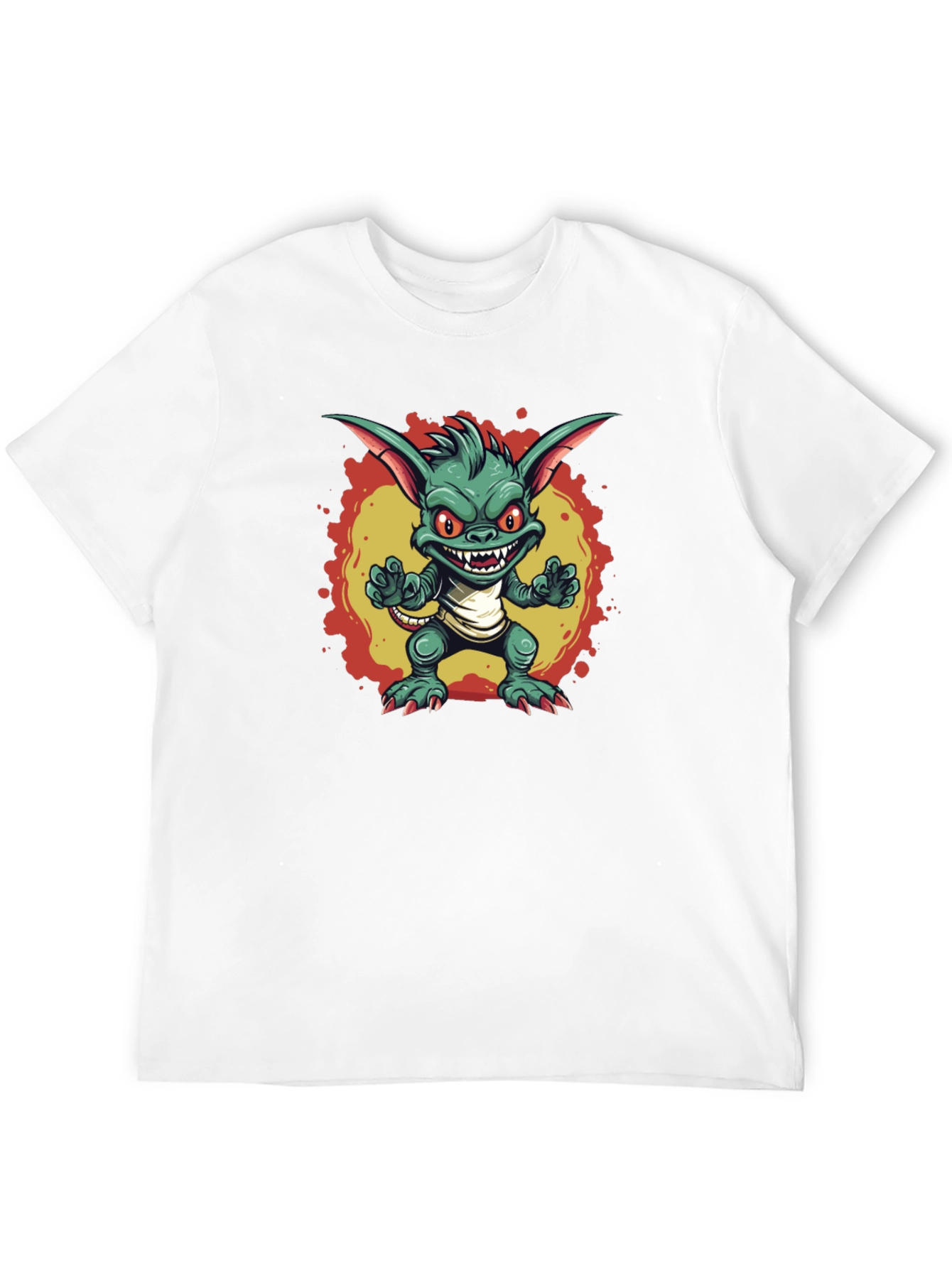 Cartoon Gremlin Graphic Black T-Shirt