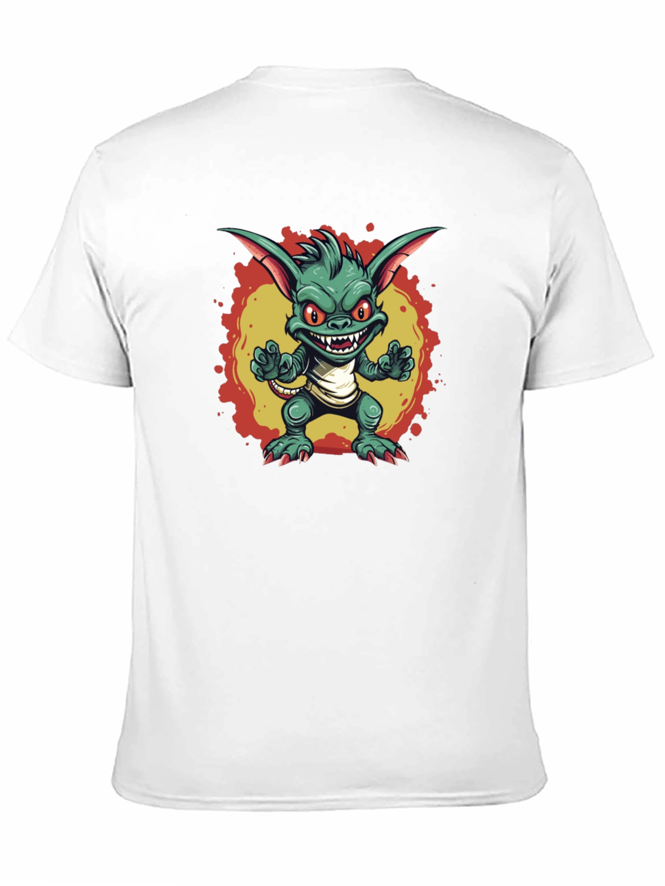 Cartoon Gremlin Graphic Black T-Shirt