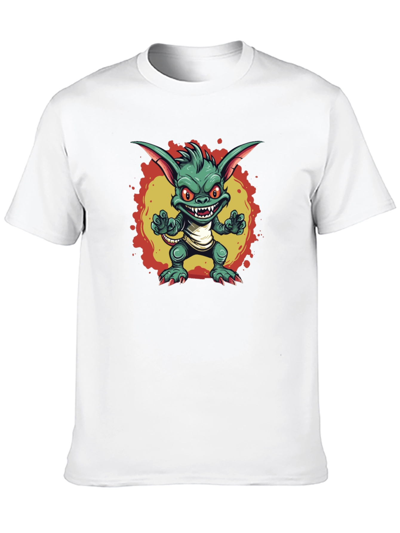 Cartoon Gremlin Graphic Black T-Shirt