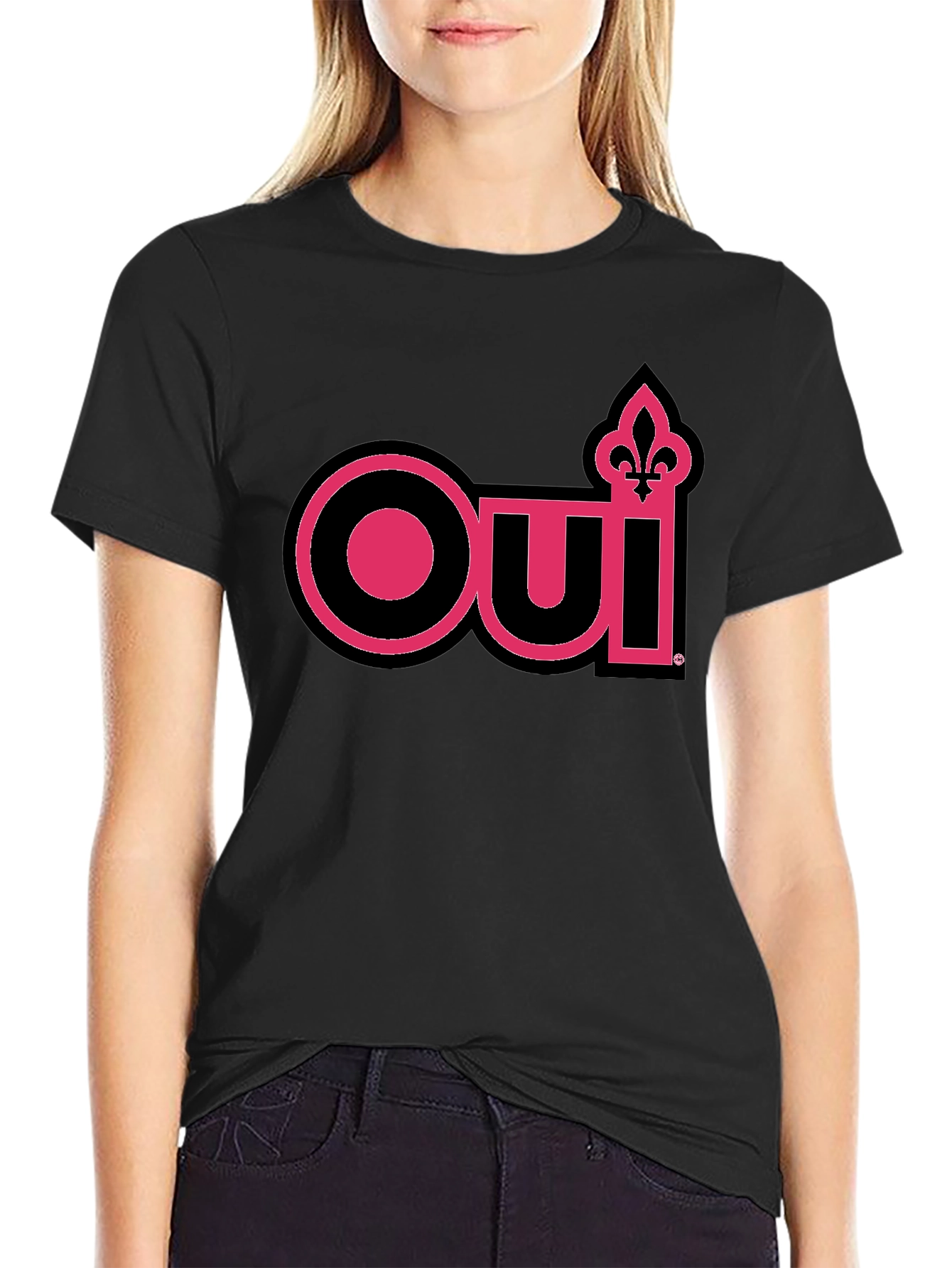 Oui Fleur-de-Lis Graphic Tee - Black
