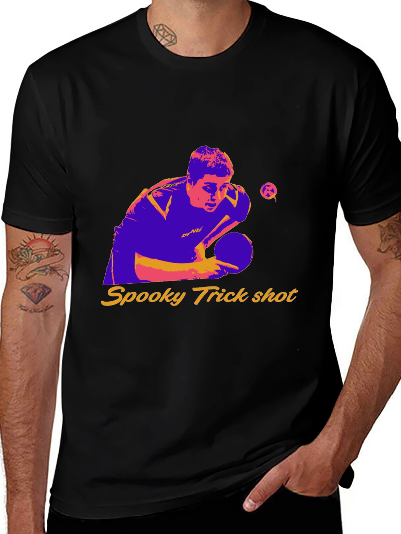 Spooky Trick Shot Table Tennis Graphic Tee