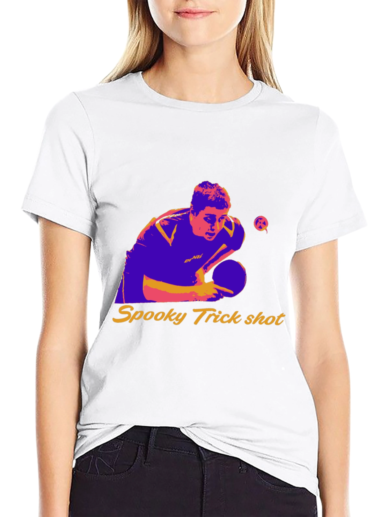 Spooky Trick Shot Table Tennis Graphic Tee