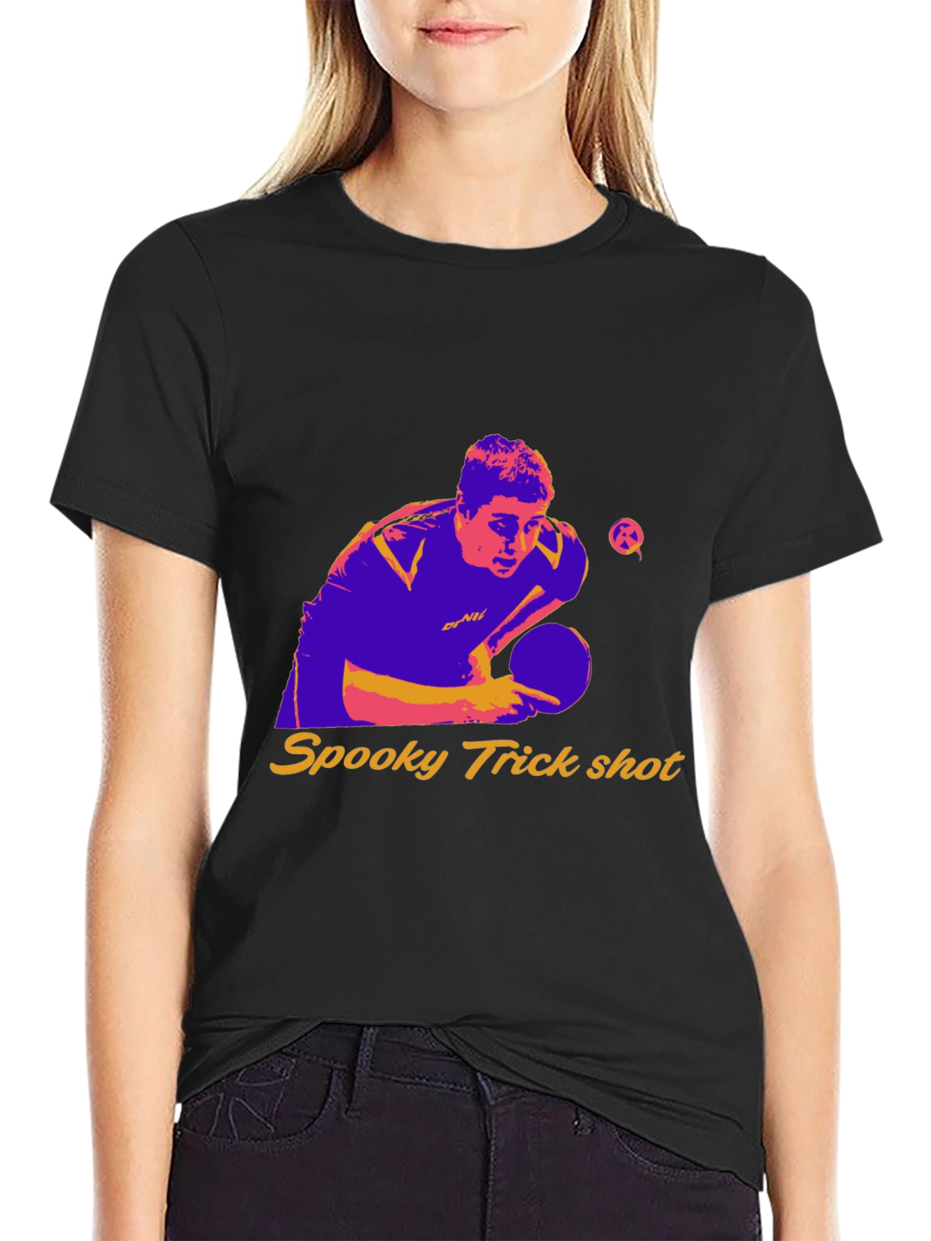 Spooky Trick Shot Table Tennis Graphic Tee