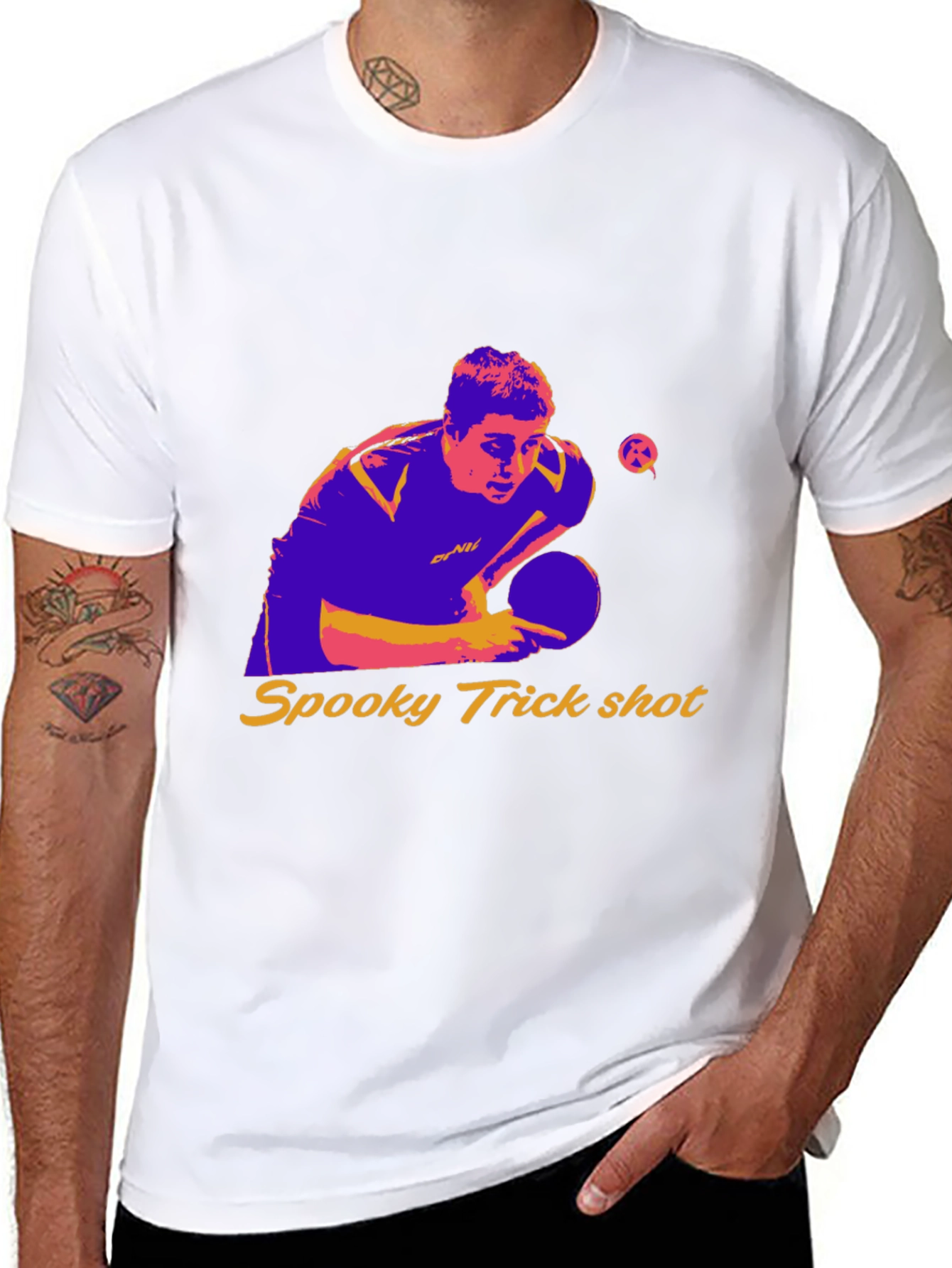 Spooky Trick Shot Table Tennis Graphic Tee