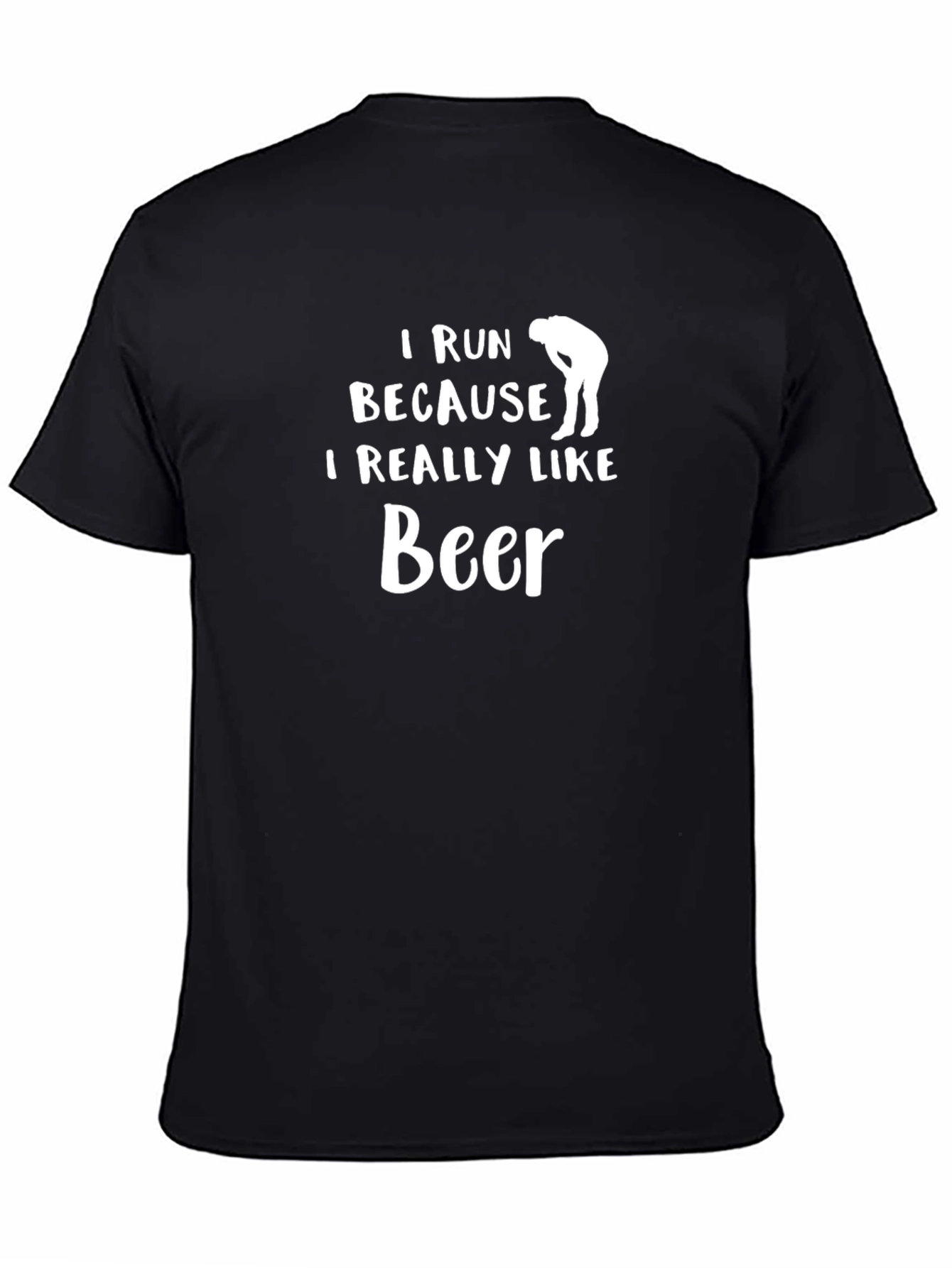 I Run Because I Really Like Beer Black T-Shirt