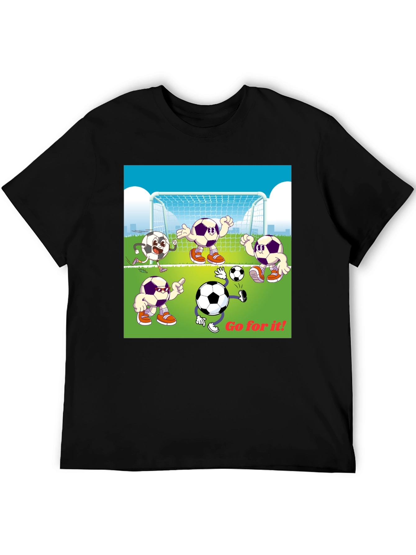 Soccer Cartoon Graphic T-Shirt