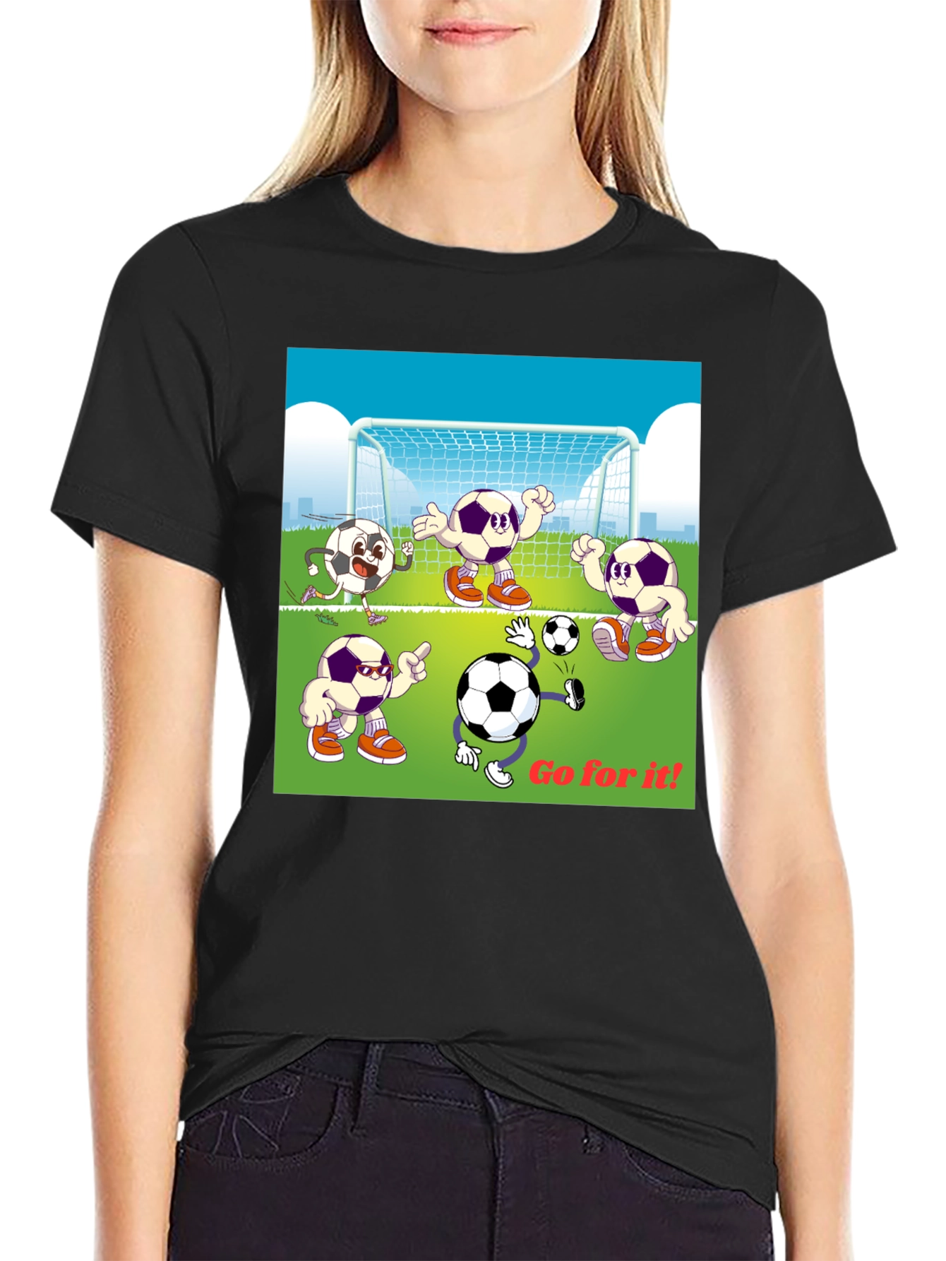 Soccer Cartoon Graphic T-Shirt