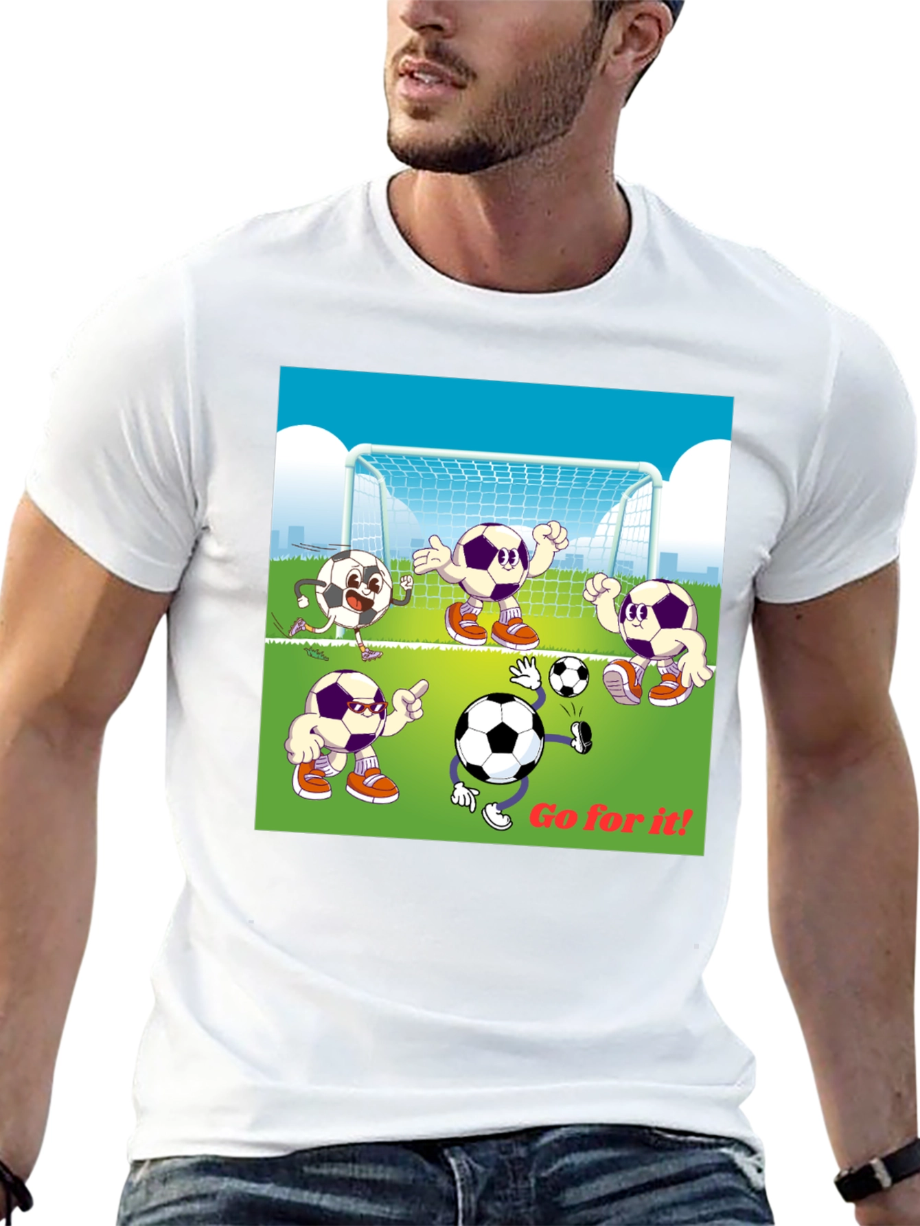 Soccer Cartoon Graphic T-Shirt