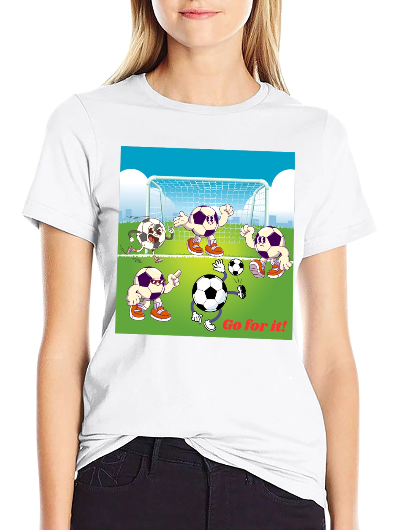 Soccer Cartoon Graphic T-Shirt