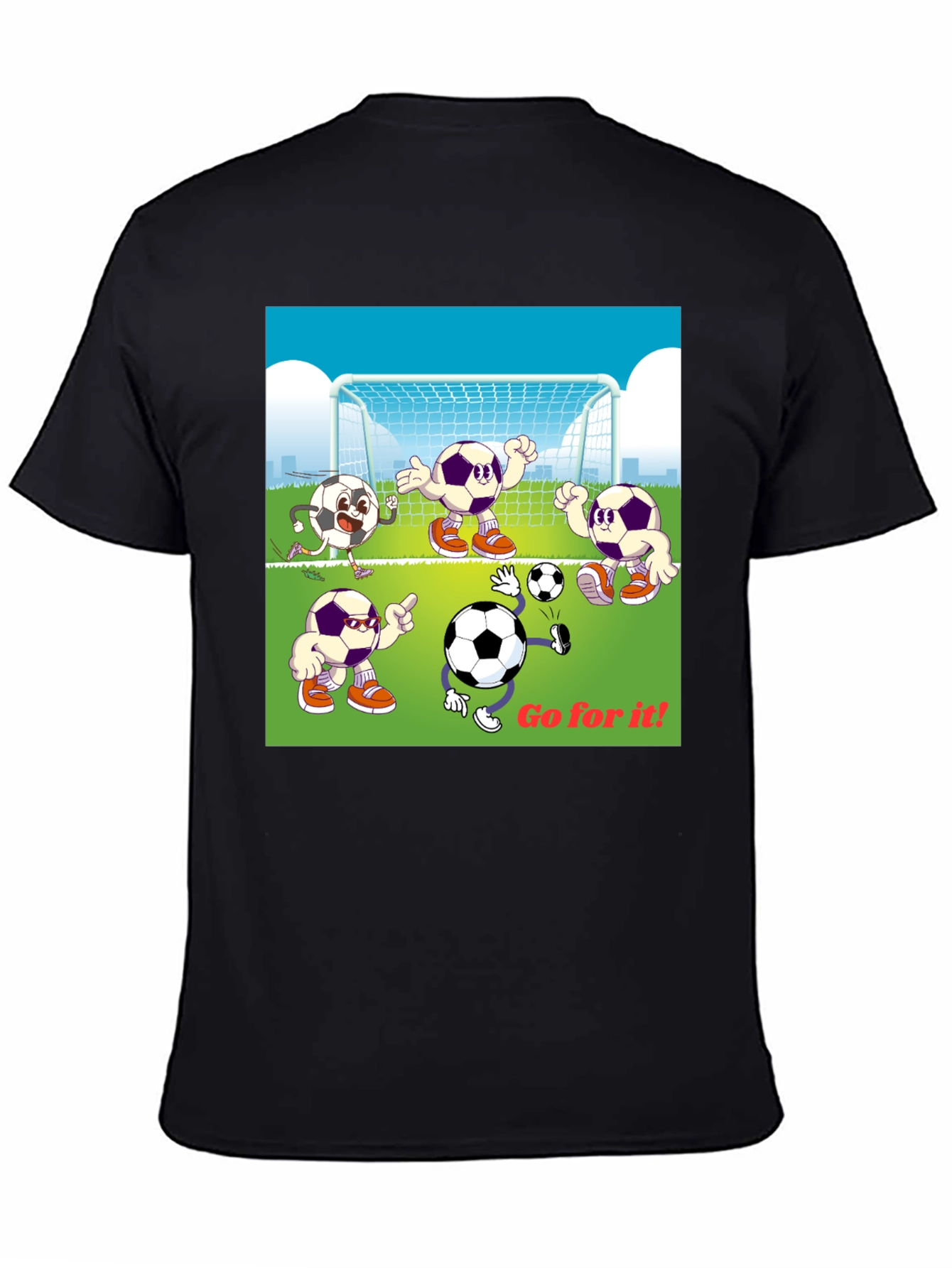 Soccer Cartoon Graphic T-Shirt