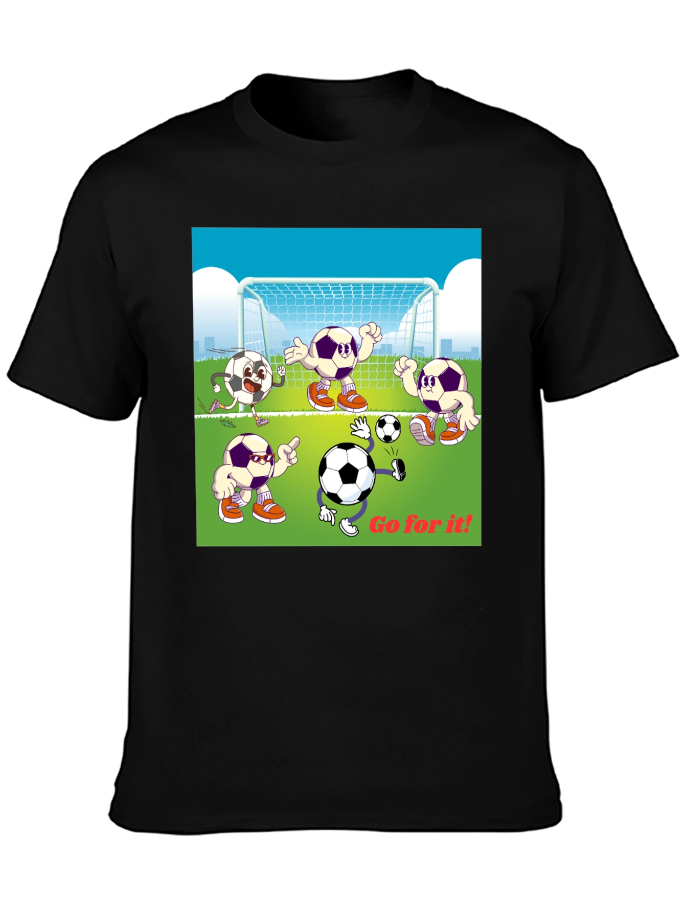 Soccer Cartoon Graphic T-Shirt