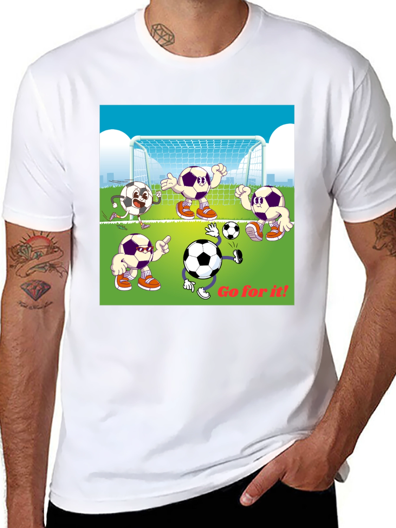 Soccer Cartoon Graphic T-Shirt