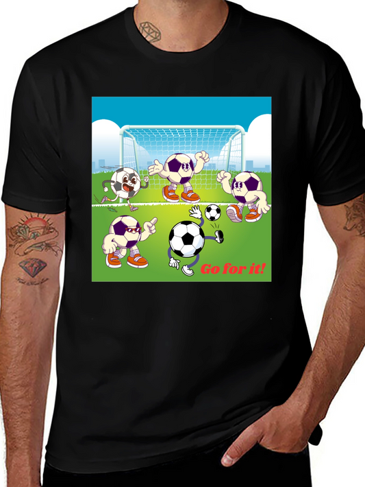 Soccer Cartoon Graphic T-Shirt