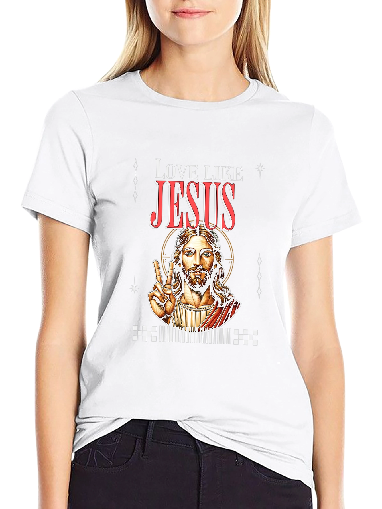 Love Like Jesus Graphic Tee - Black Cotton T-Shirt