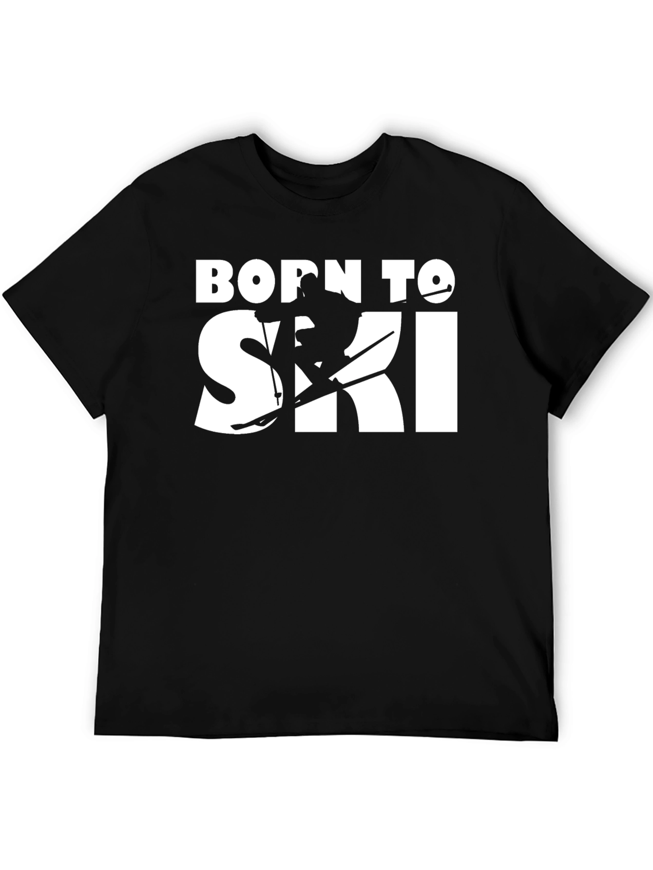 Born To Ski Black T-Shirt