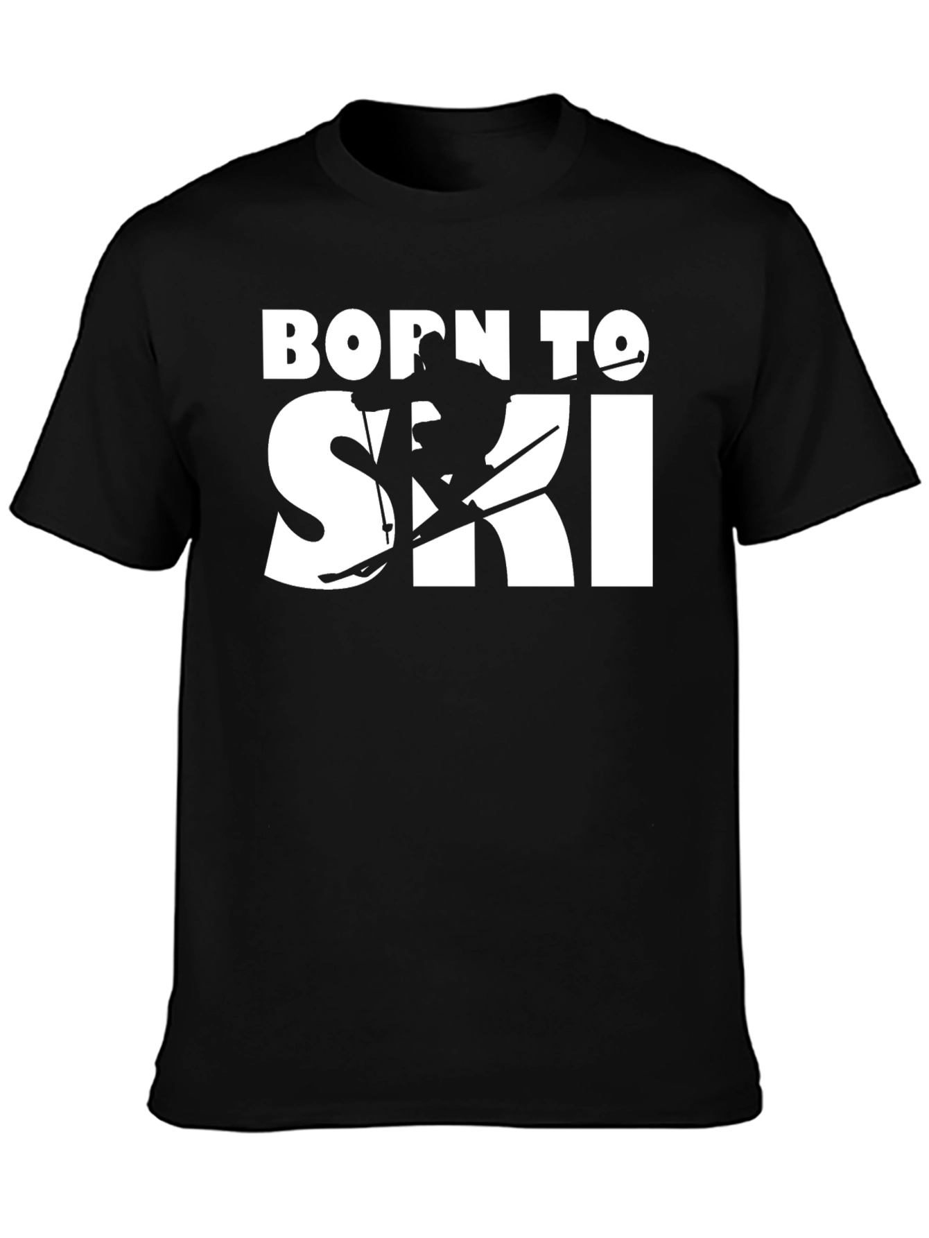 Born To Ski Black T-Shirt