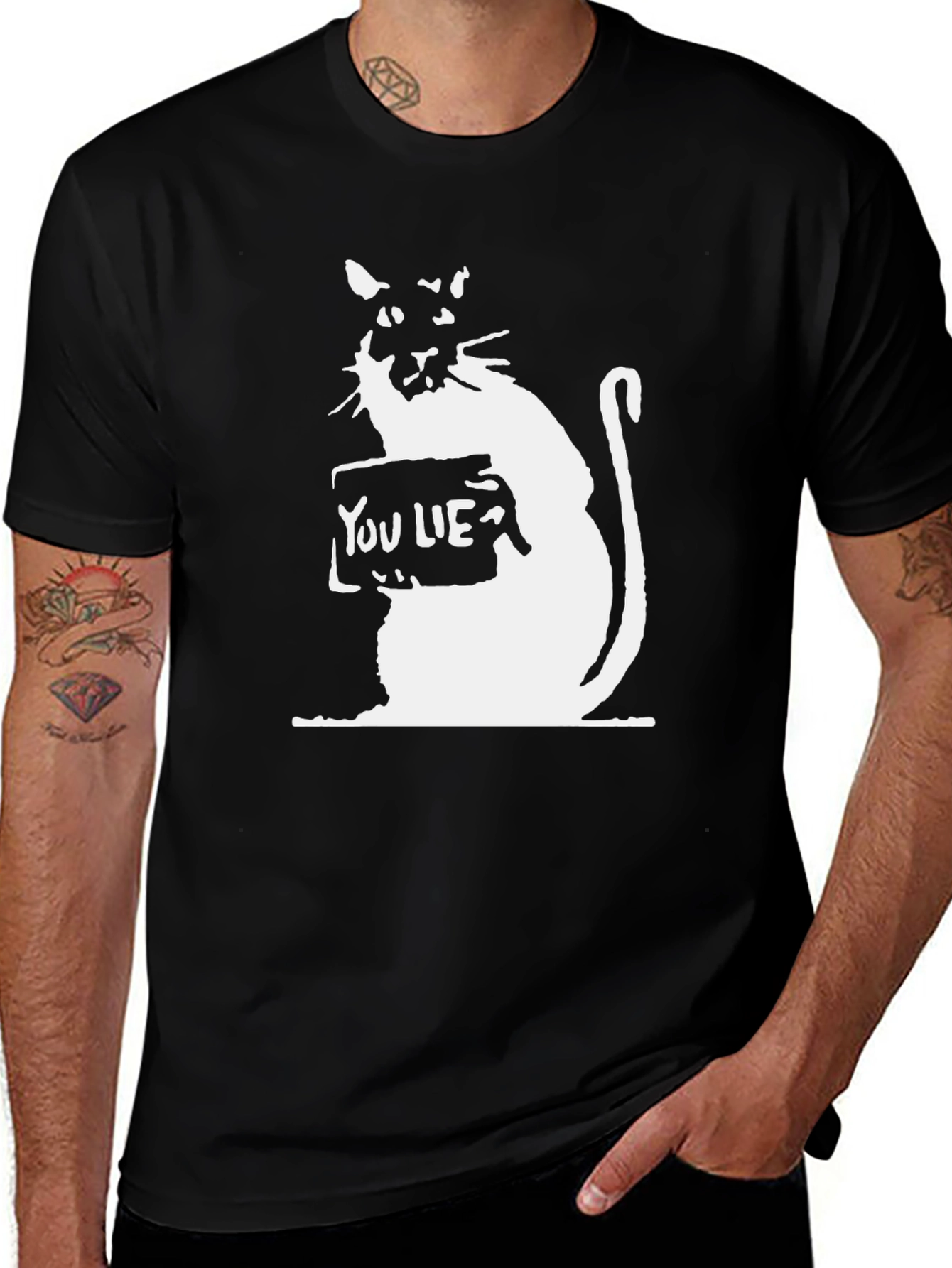 You Lie Cat Graphic T-Shirt - Stylish Black Tee