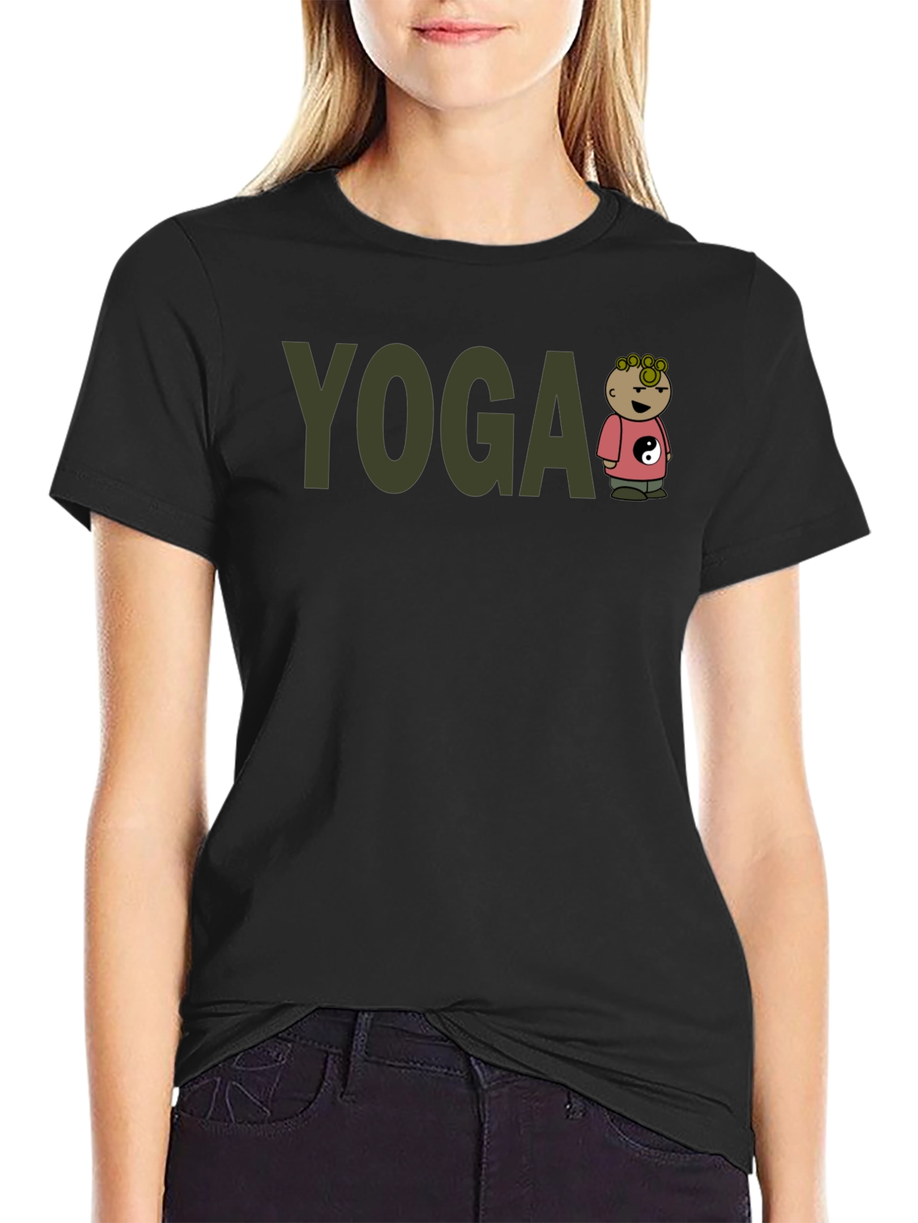 Yoga Cartoon Character T-Shirt