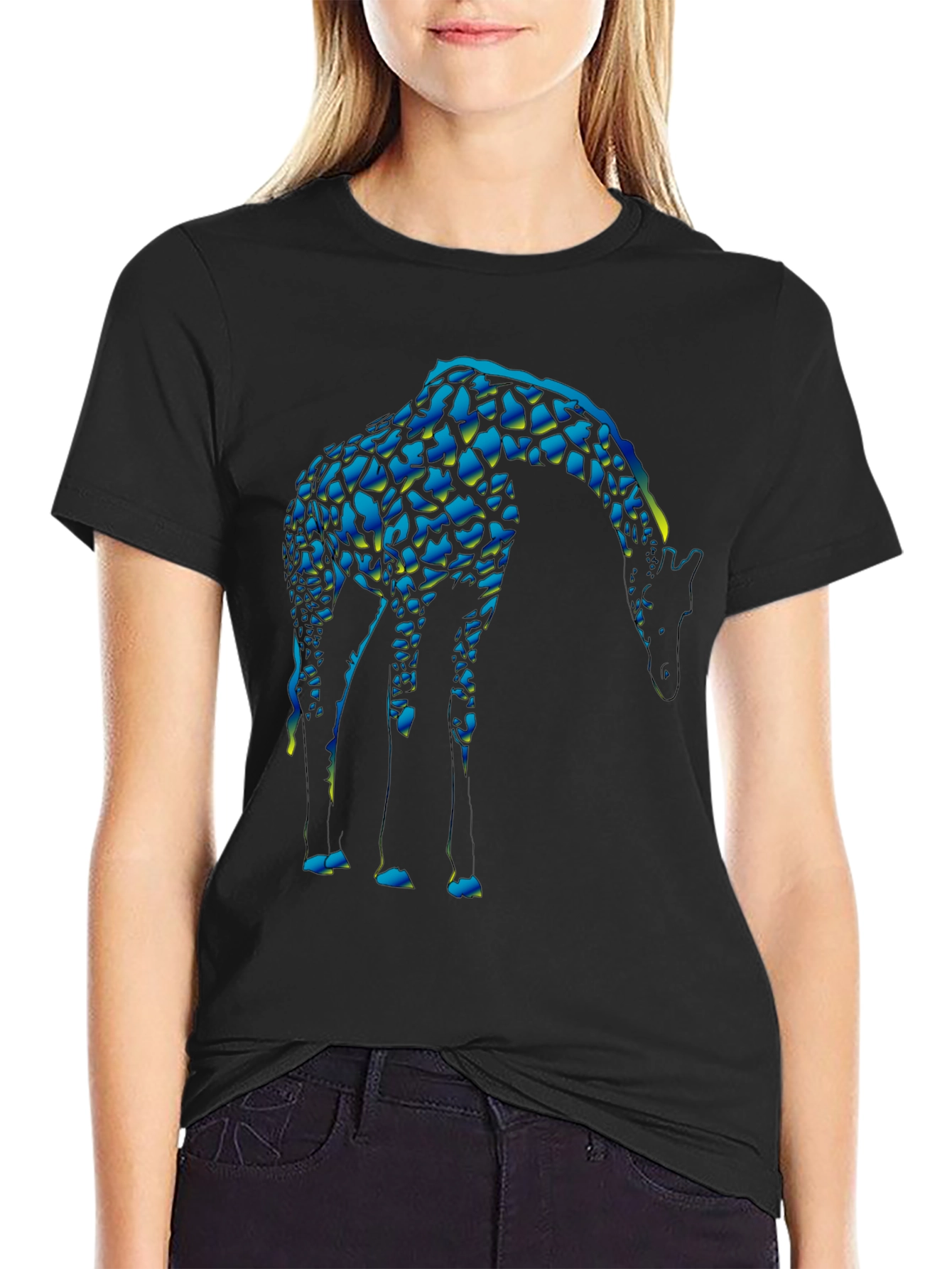 Cool Giraffe Graphic Tee - Unique Black T-Shirt