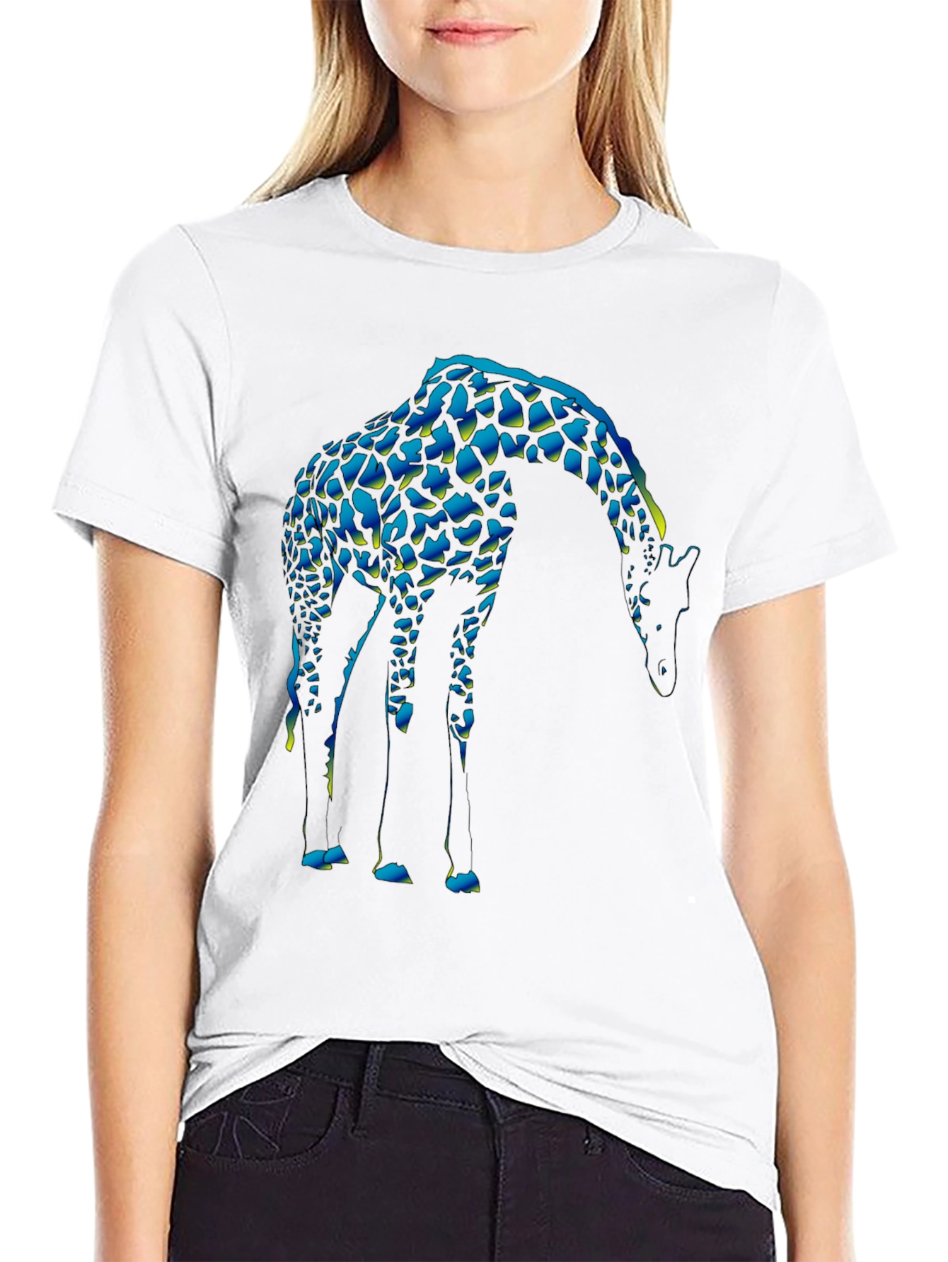 Cool Giraffe Graphic Tee - Unique Black T-Shirt