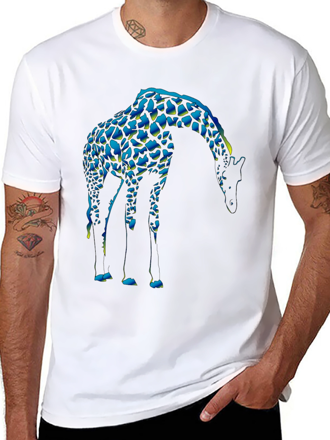 Cool Giraffe Graphic Tee - Unique Black T-Shirt