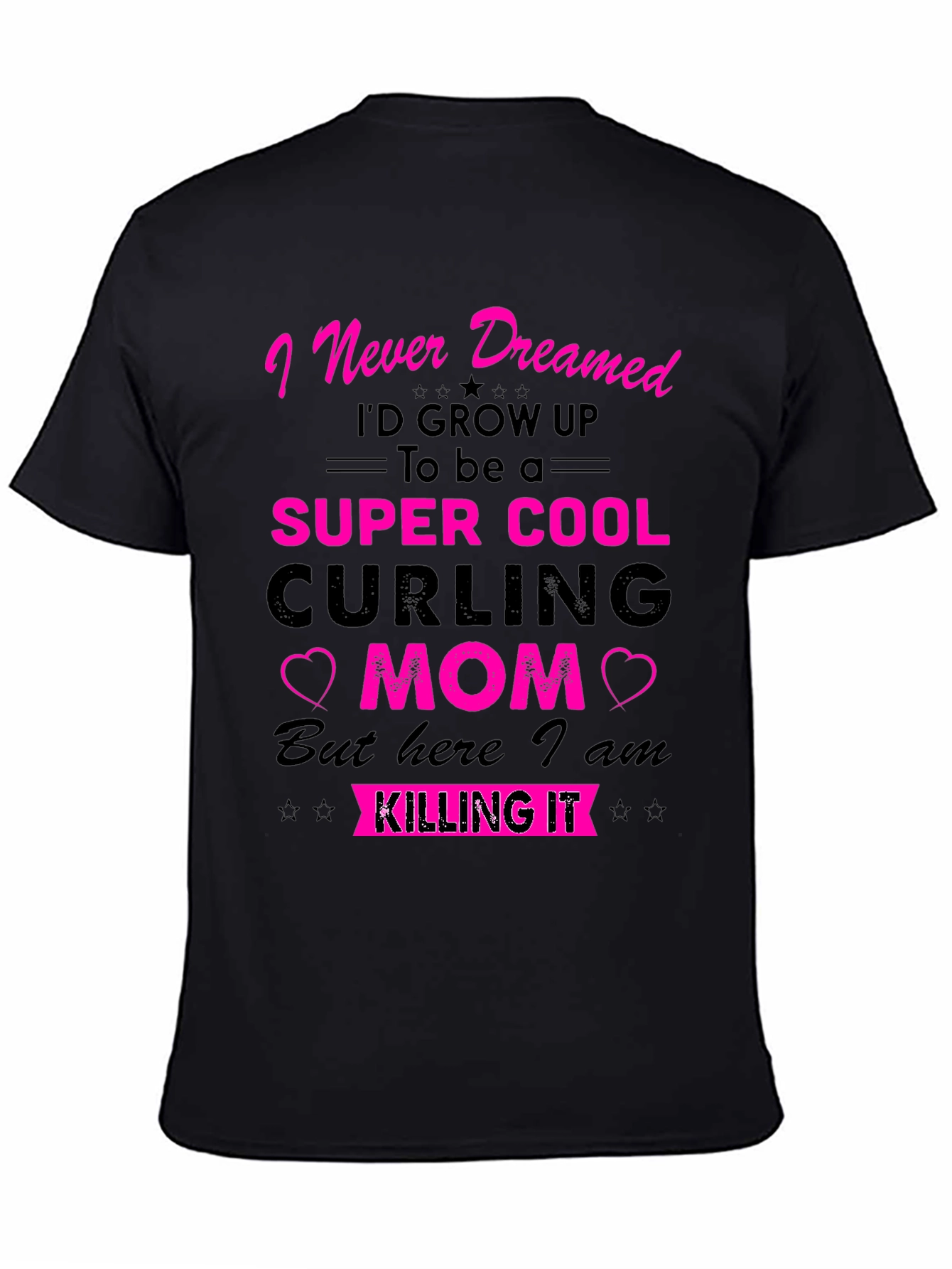 Super Cool Curling Mom Graphic T-Shirt