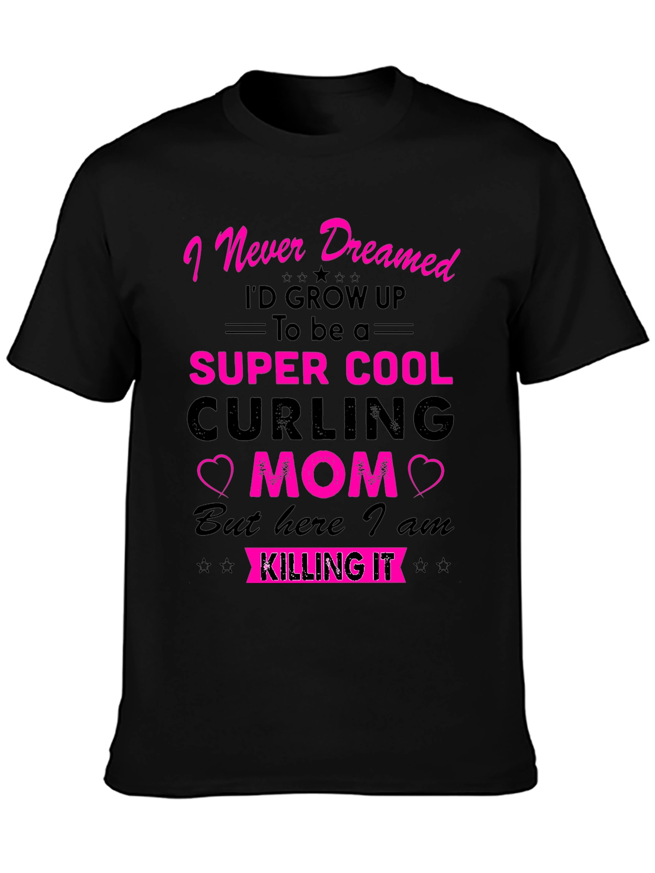 Super Cool Curling Mom Graphic T-Shirt