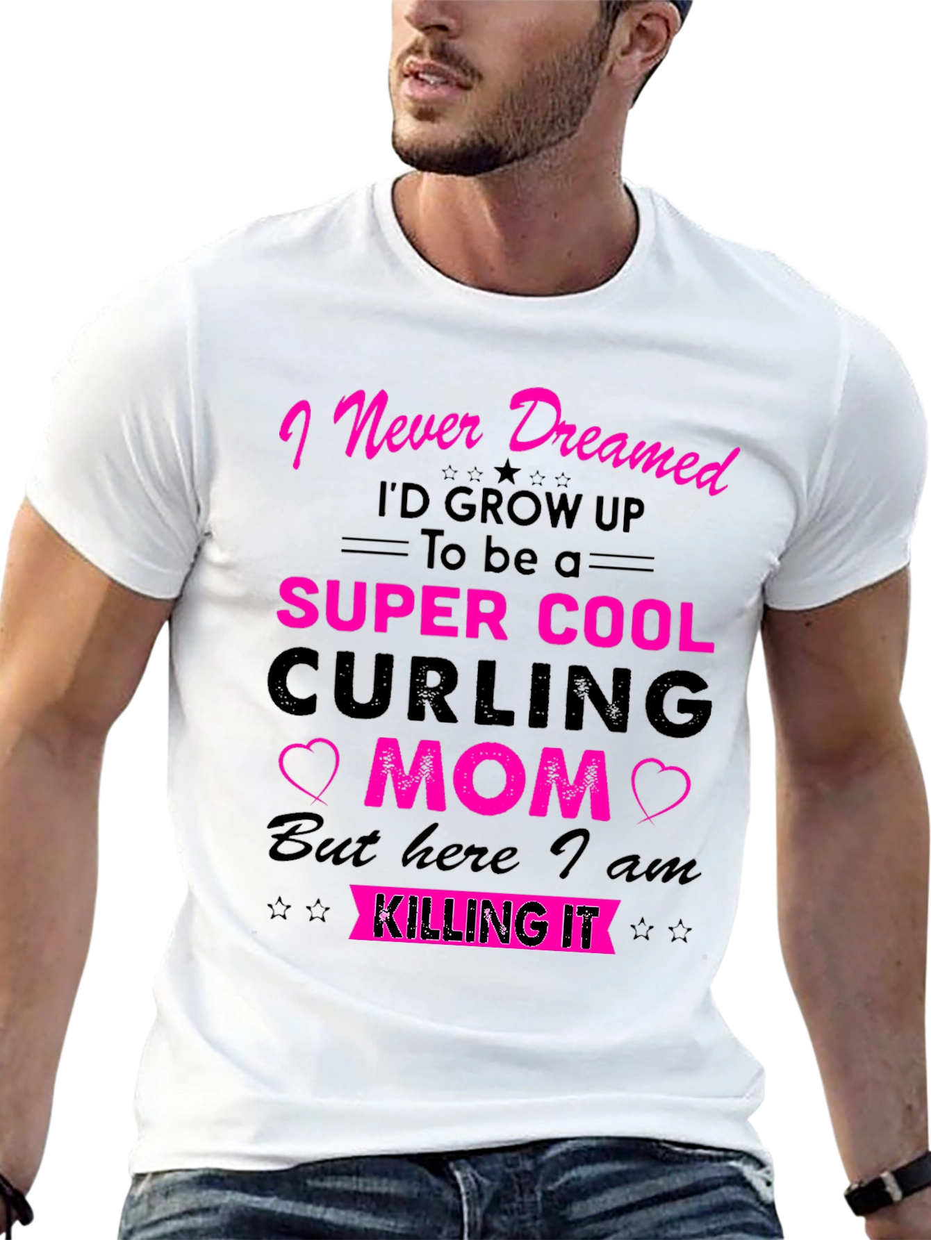Super Cool Curling Mom Graphic T-Shirt