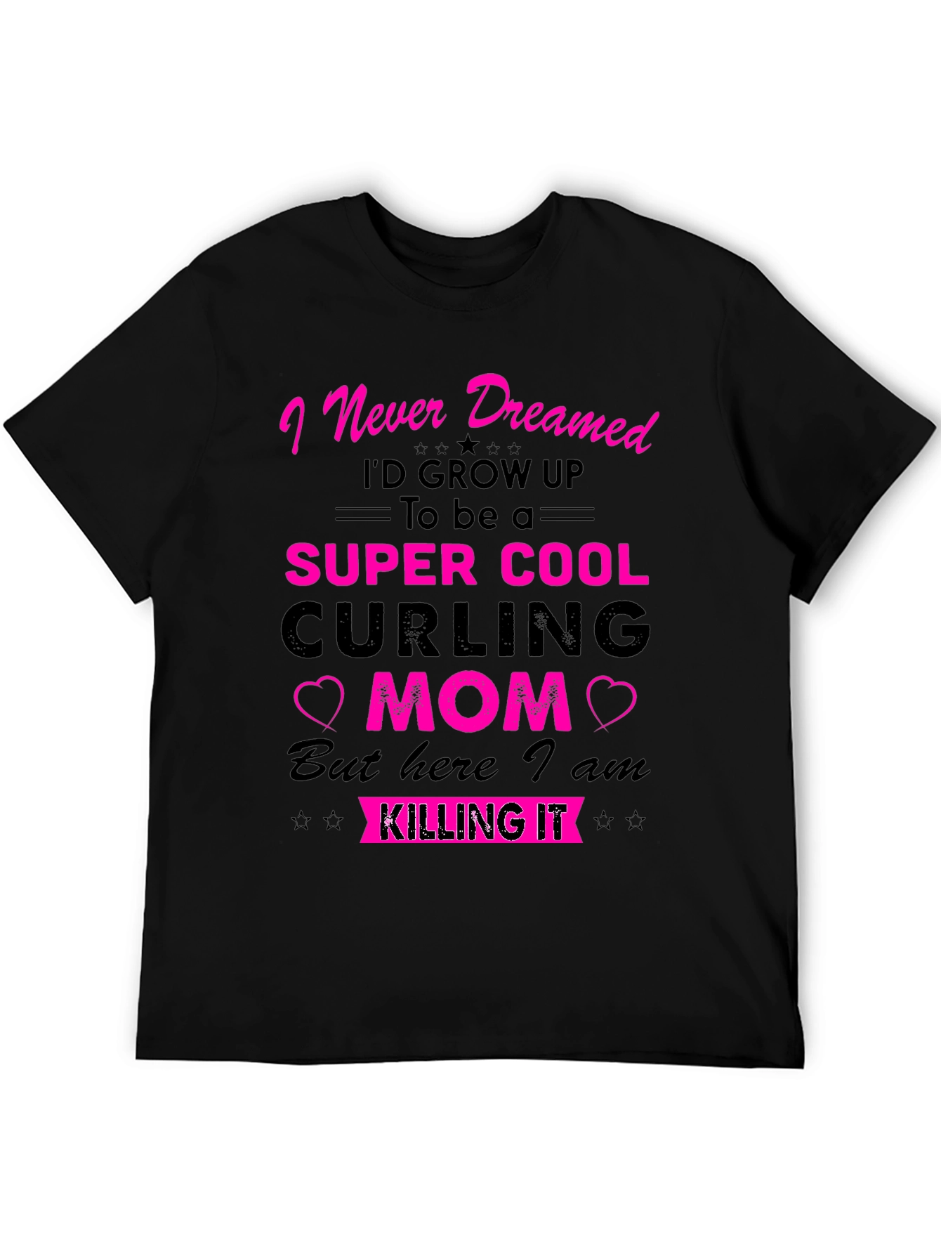 Super Cool Curling Mom Graphic T-Shirt