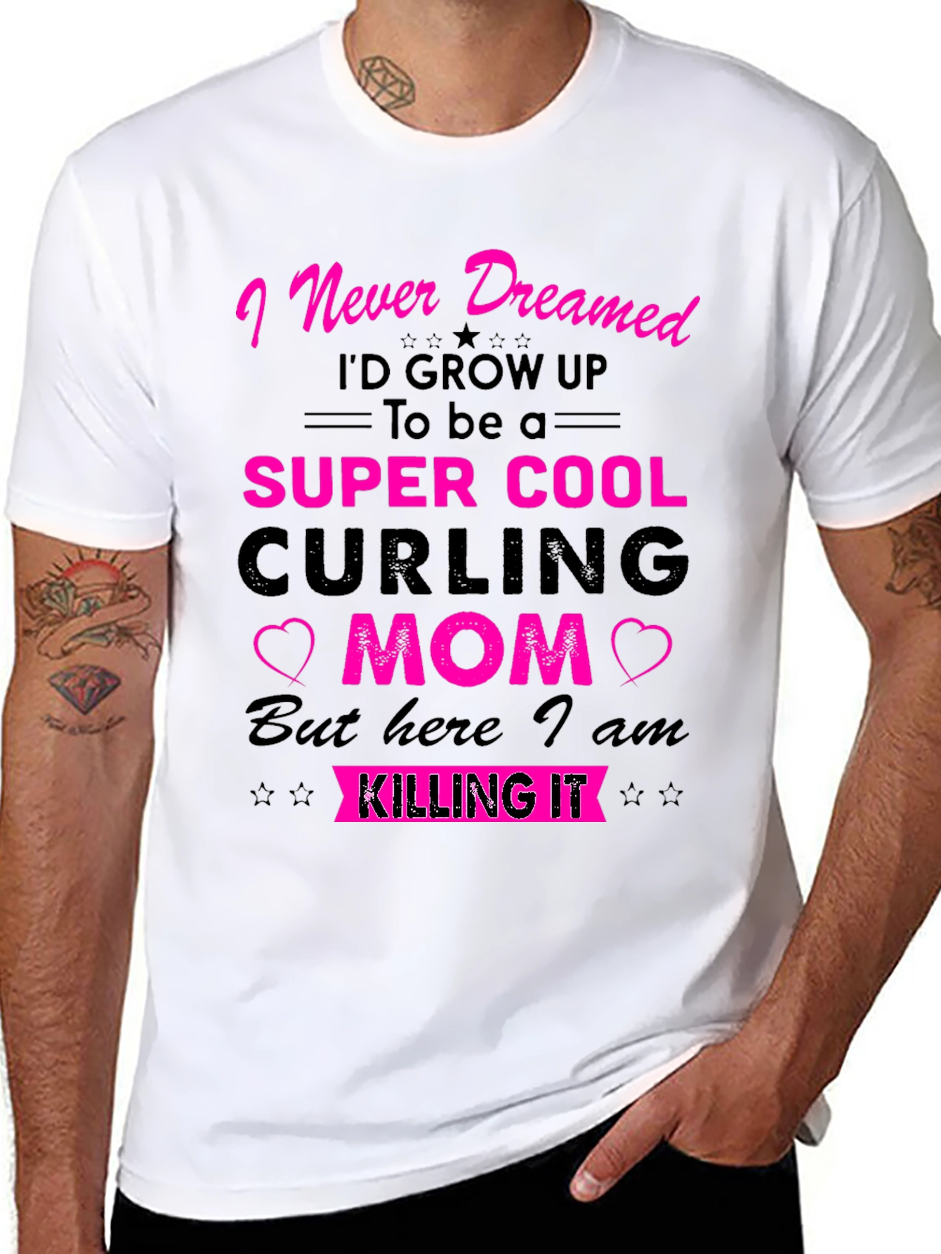 Super Cool Curling Mom Graphic T-Shirt