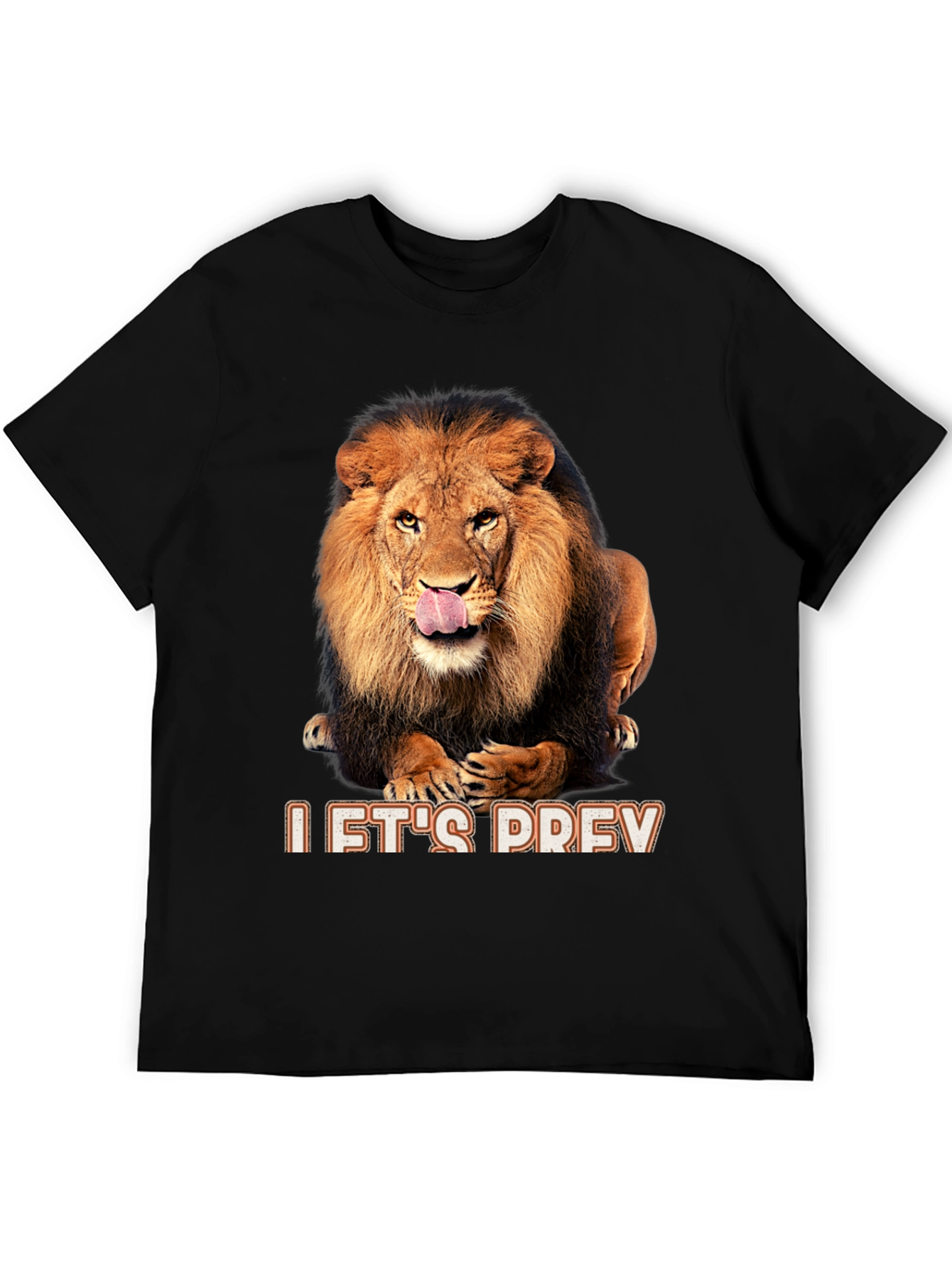Lion Graphic Black T-Shirt - Lets Prey