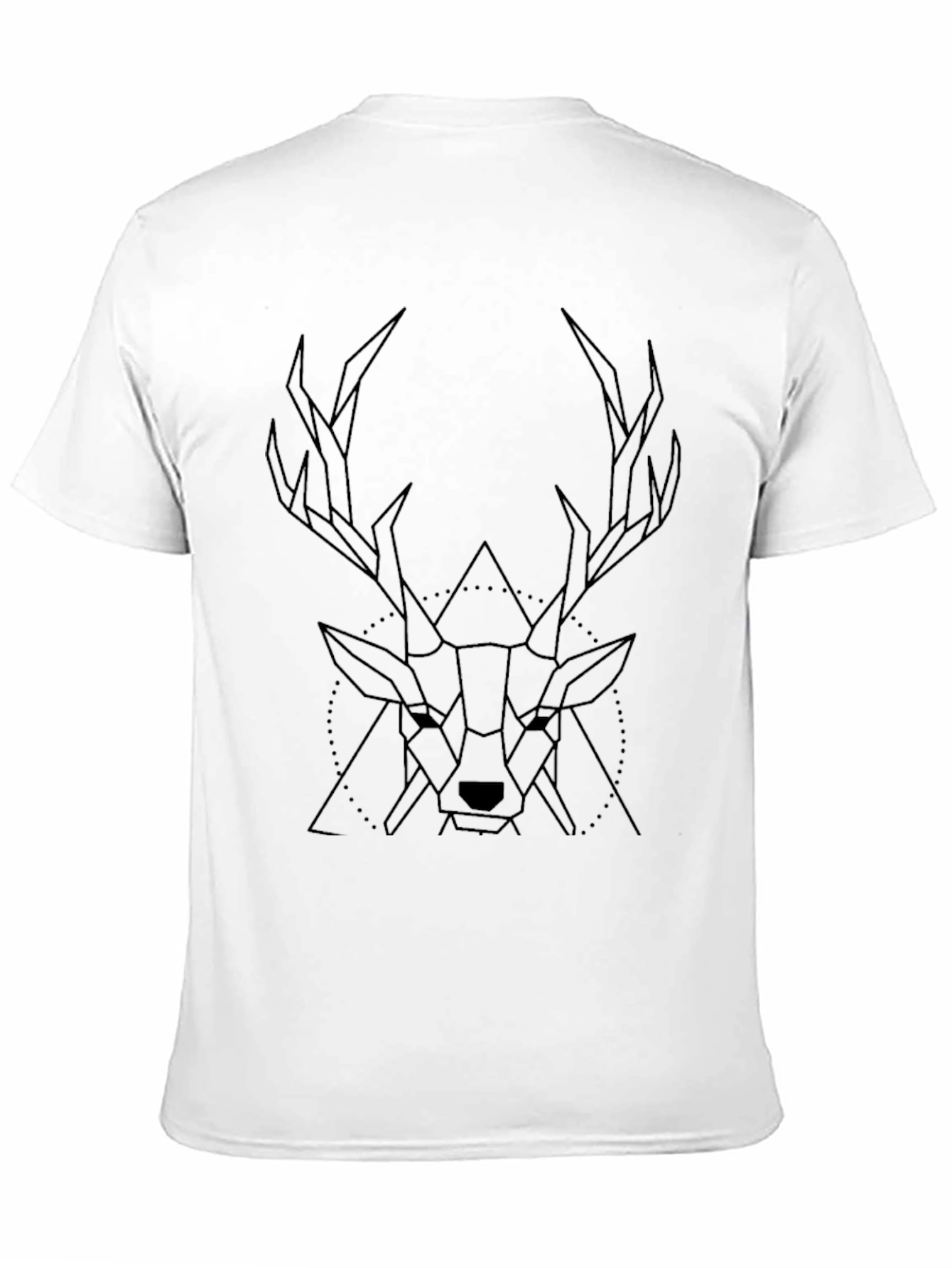 Geometric Deer Graphic T-Shirt - Stylish Black Tee